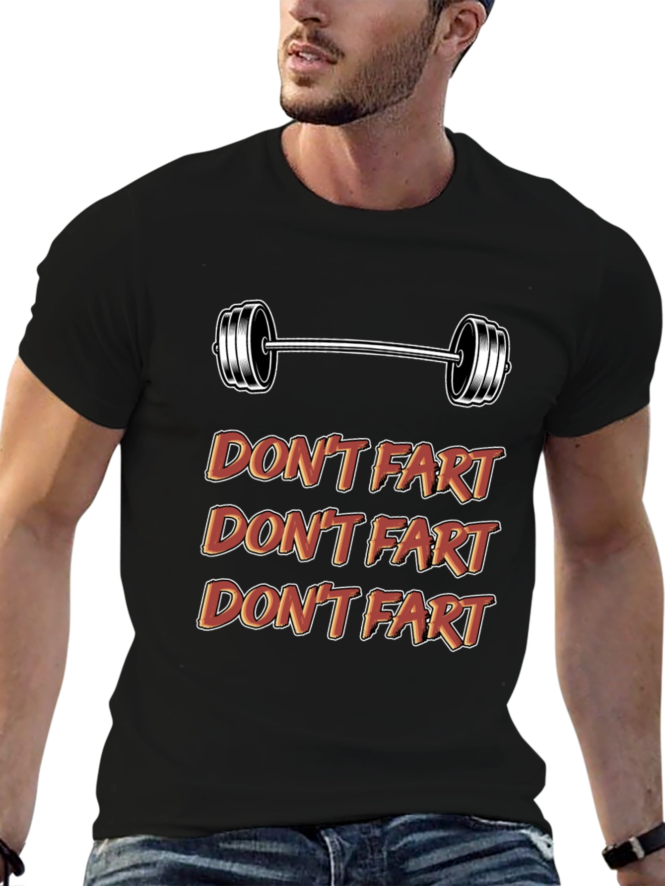 Black Don't Fart Gym Shirt - Funny Workout Tee view 6