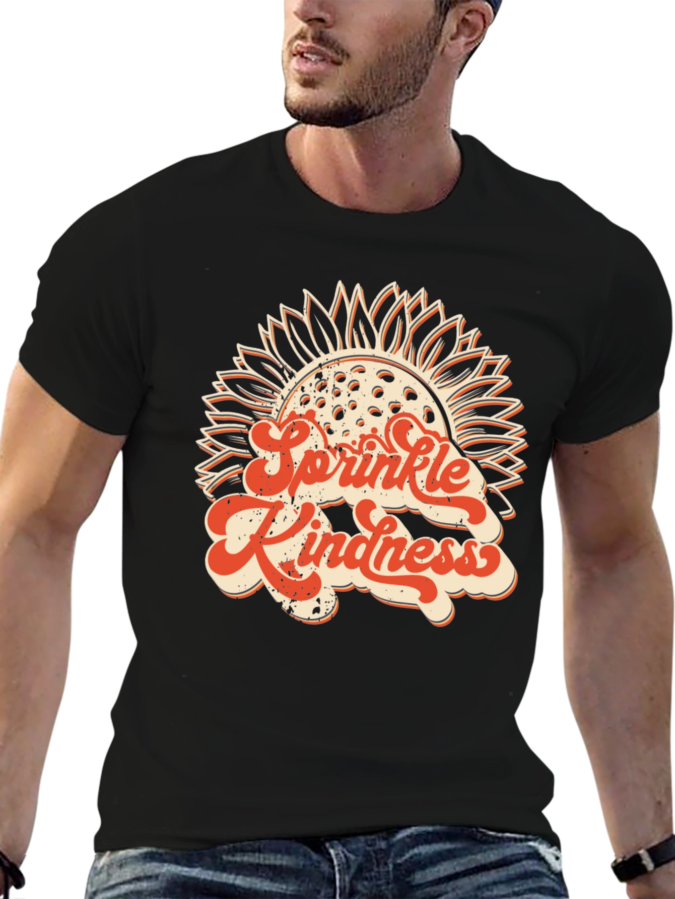 Black Sprinkle Kindness Graphic T-Shirt view 6