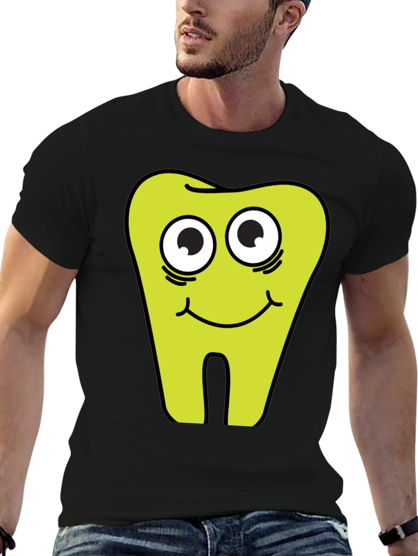 Black Funny Tooth Graphic Black T-Shirt view 6