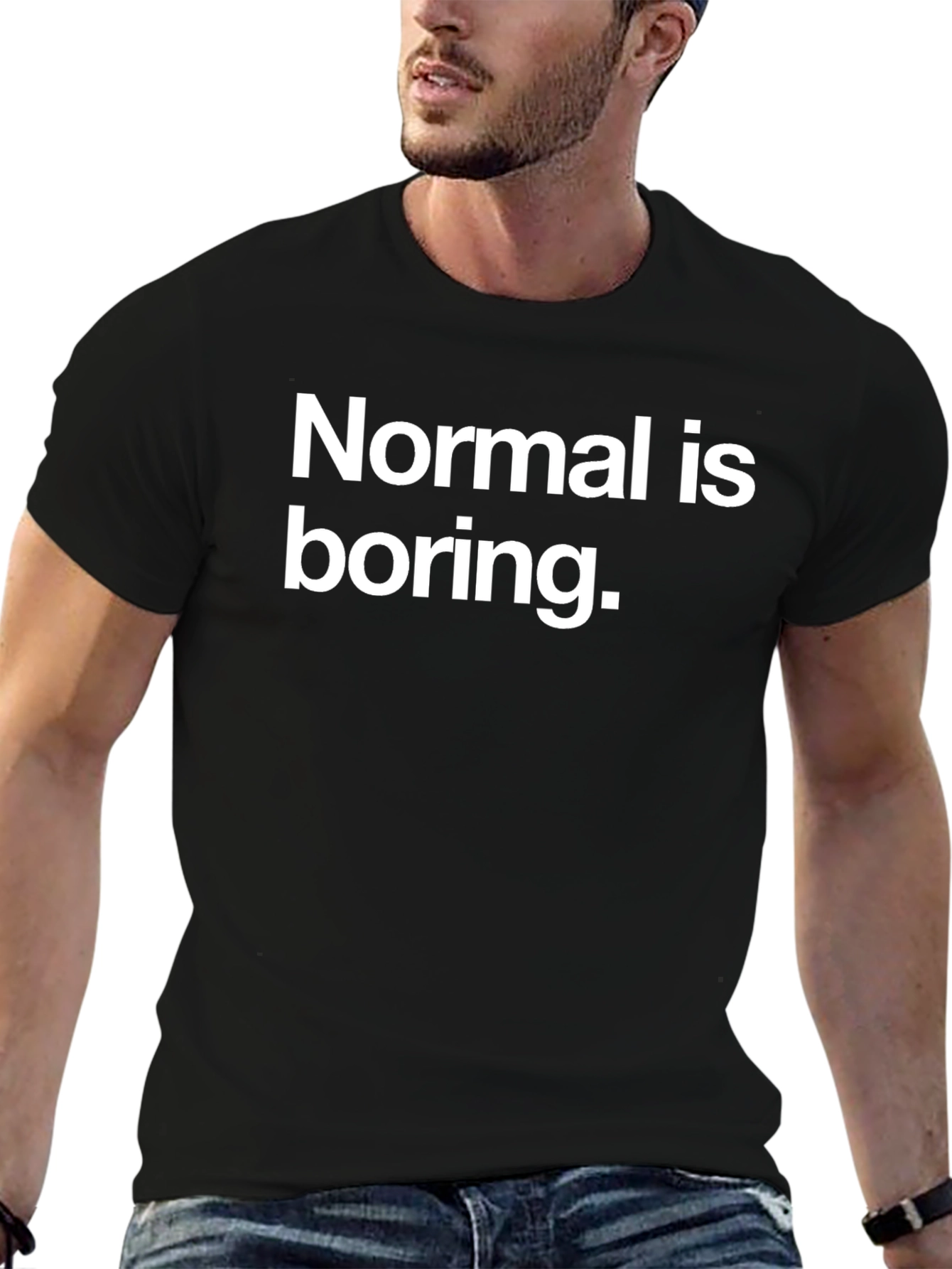 Black Normal is Boring Black Graphic Tee view 6