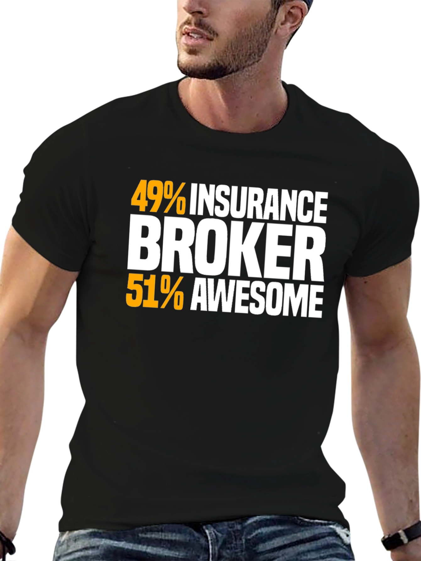 Black Insurance Broker Awesome Graphic T-Shirt view 6