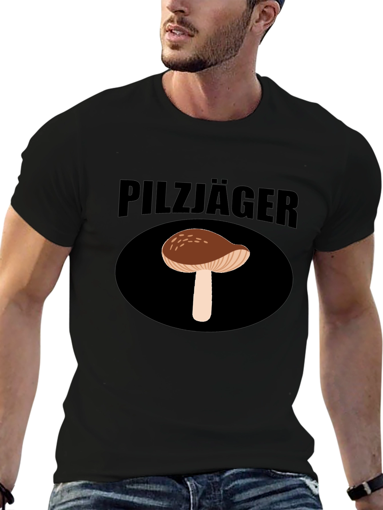 Pilzjäger Mushroom Hunter Graphic Tee - Black - 6