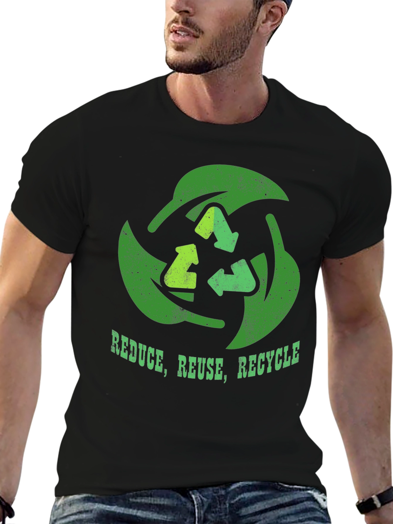 Reduce, Reuse, Recycle T-Shirt - Eco-Friendly Green Design - 6