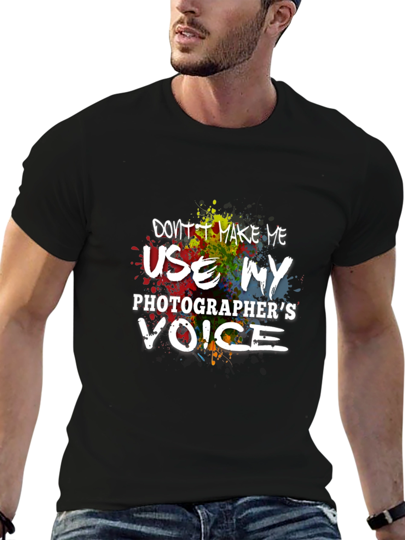 Black Photographer's Voice T-Shirt - Funny Graphic Tee view 6