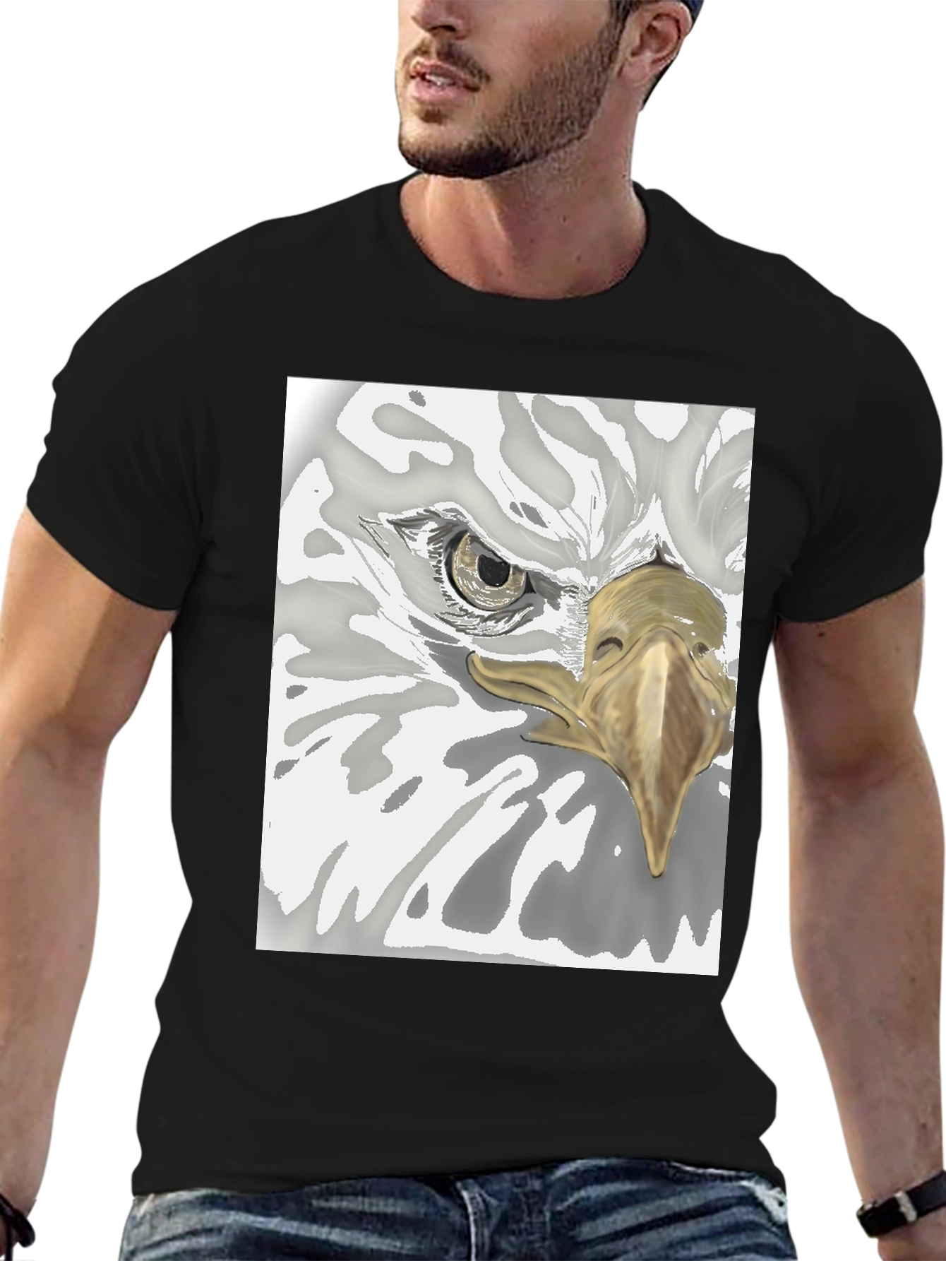 Black Eagle Graphic Tee - Black Cotton Blend view 6