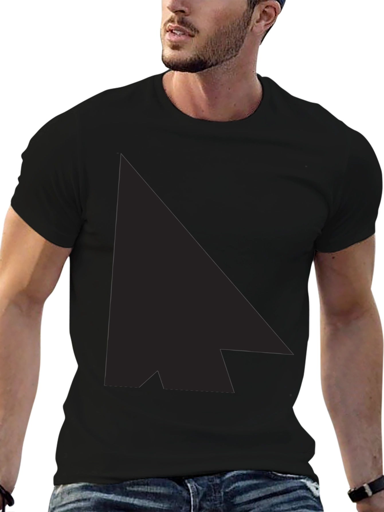 Black Stylish Black Graphic Tee - Modern Minimalist Design view 6