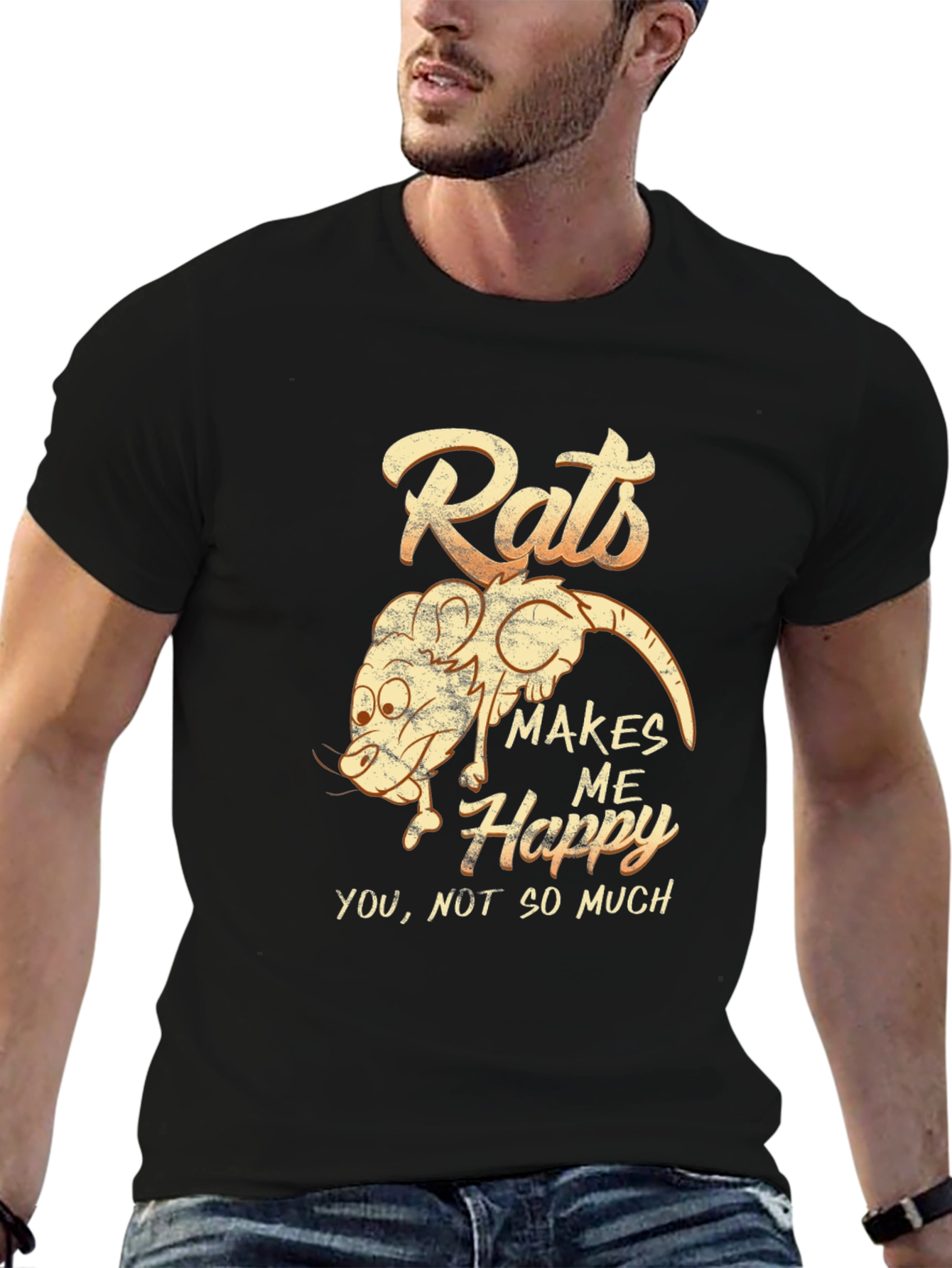 Black Rats Make Me Happy T-Shirt view 6