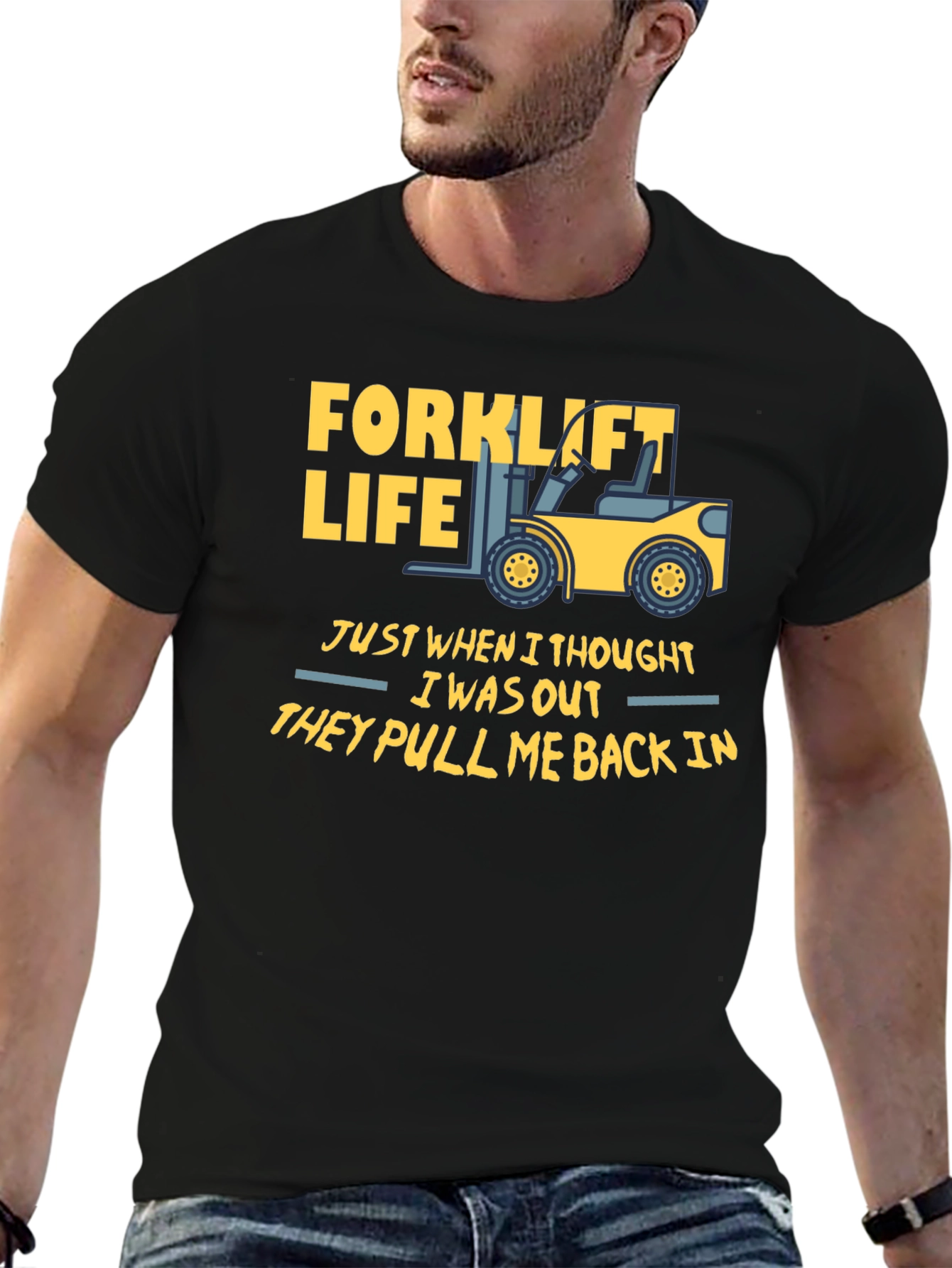 Black Forklift Life T-Shirt - Funny Work Tee view 6