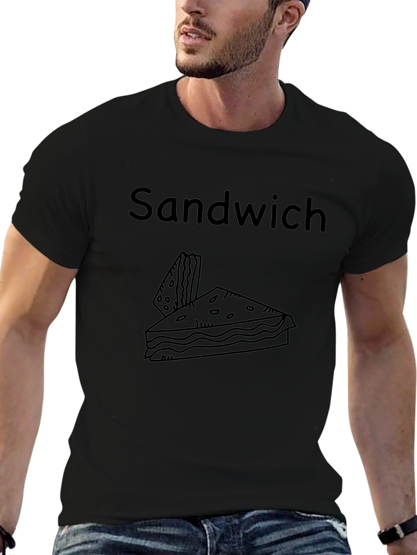 Black Sandwich Graphic Tee - Casual Comfort view 6