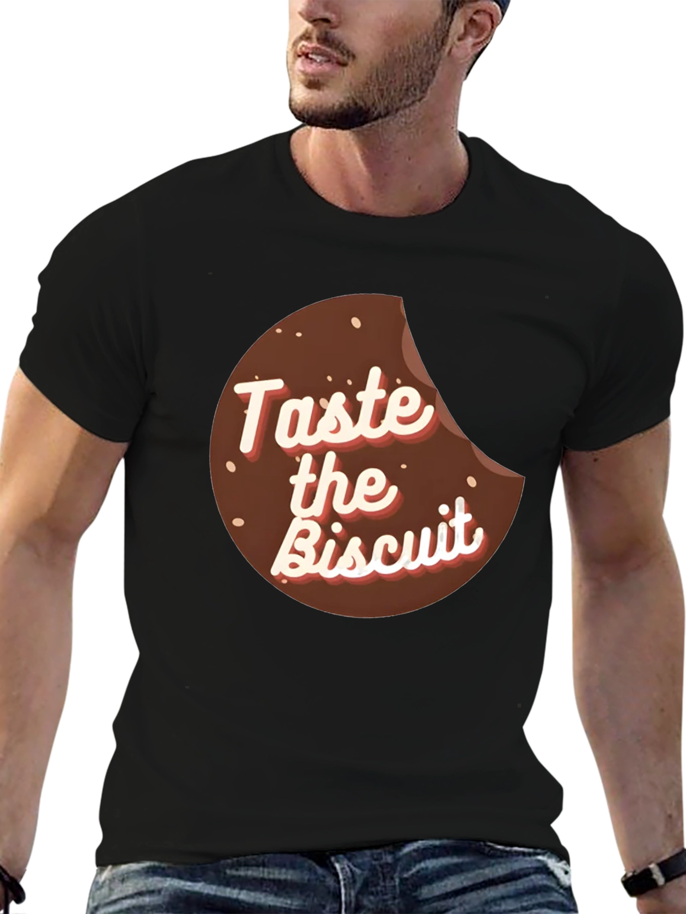 Black Taste the Biscuit Graphic T-Shirt view 6