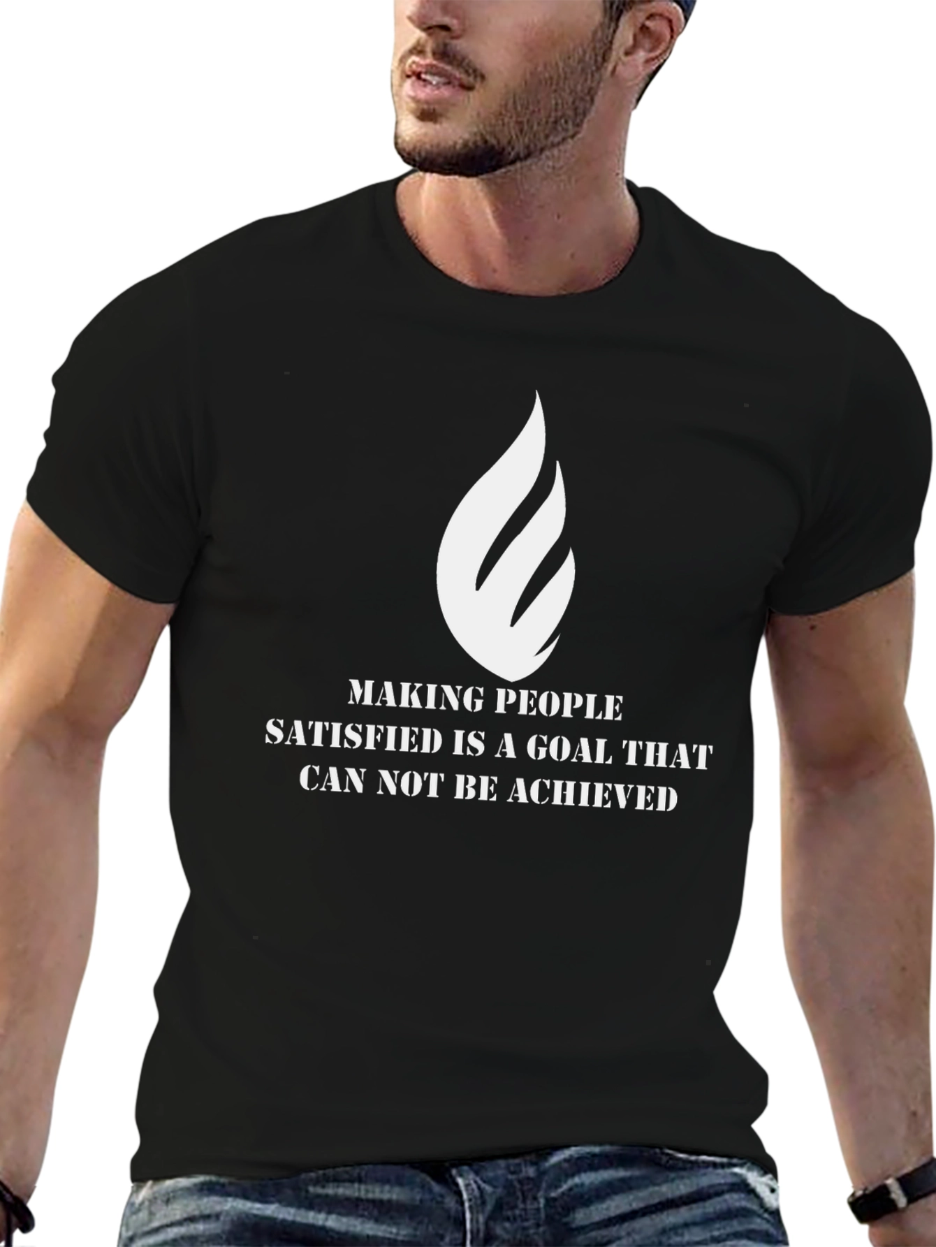 Black Motivational Quote Black T-Shirt - Making People Satisfied view 6