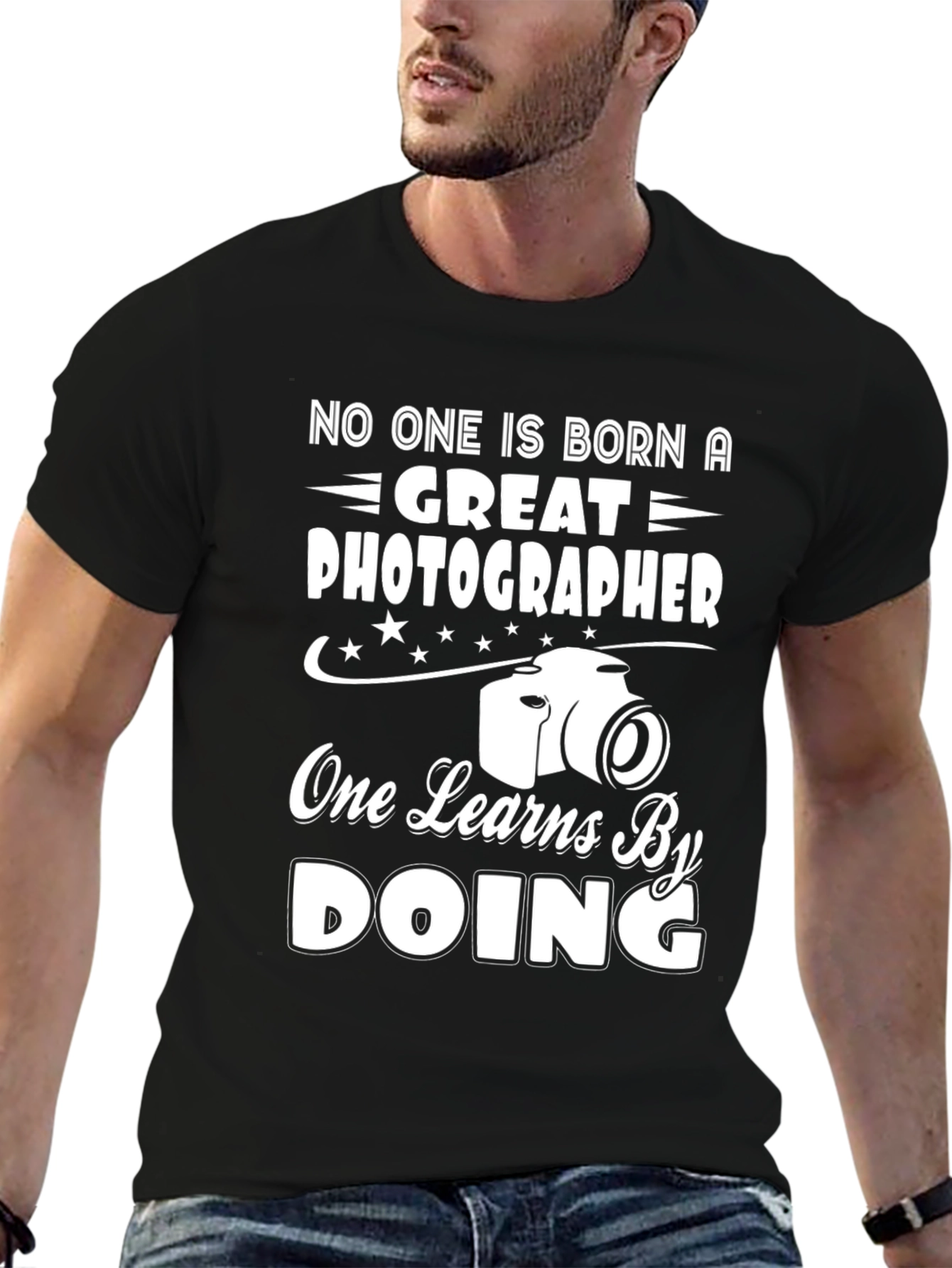 Black Photographer T-Shirt - Great Photographer One Learns By Doing view 6