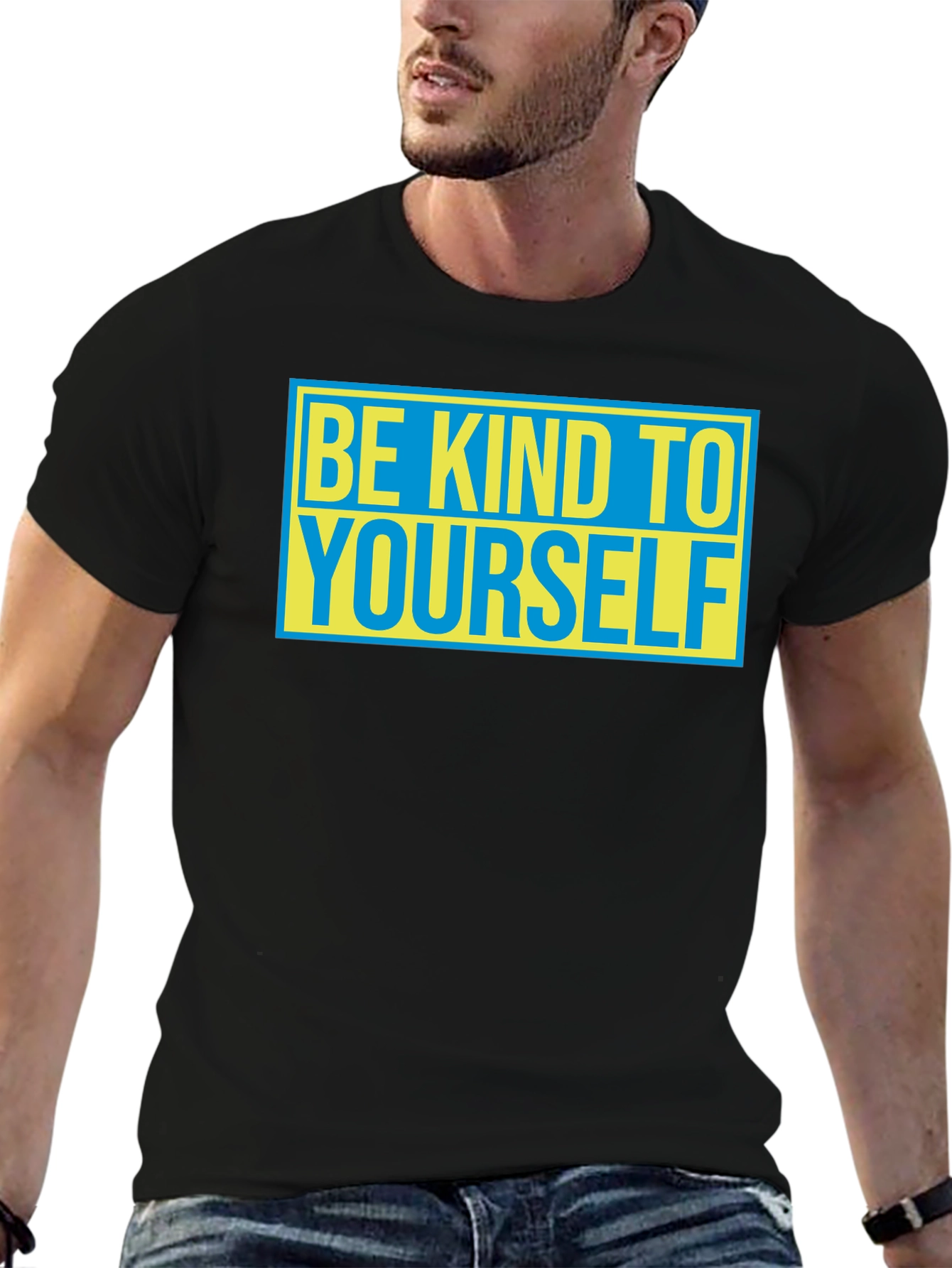 Black Be Kind To Yourself Graphic Tee - Black view 6