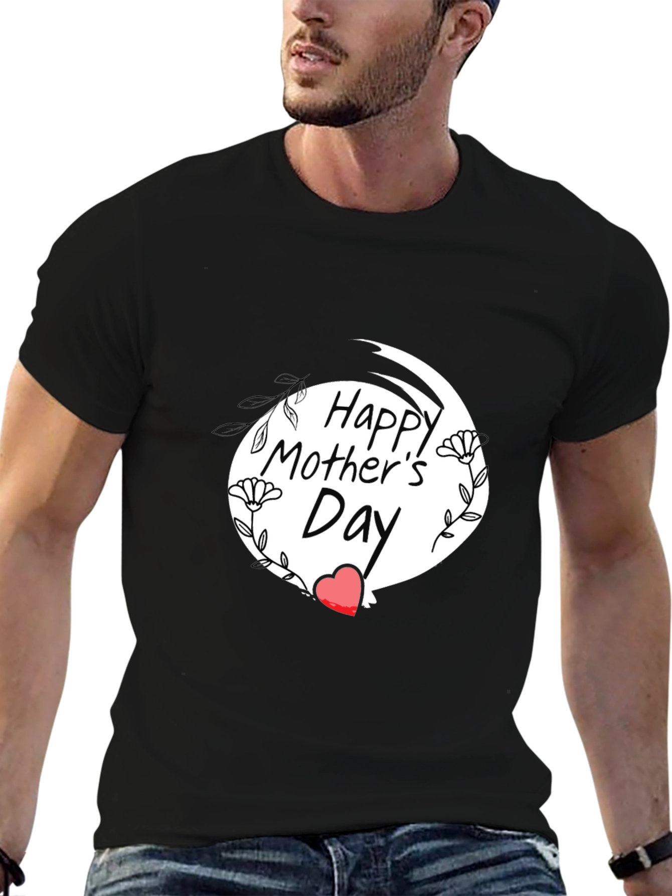Black Happy Mother's Day Black T-Shirt view 6