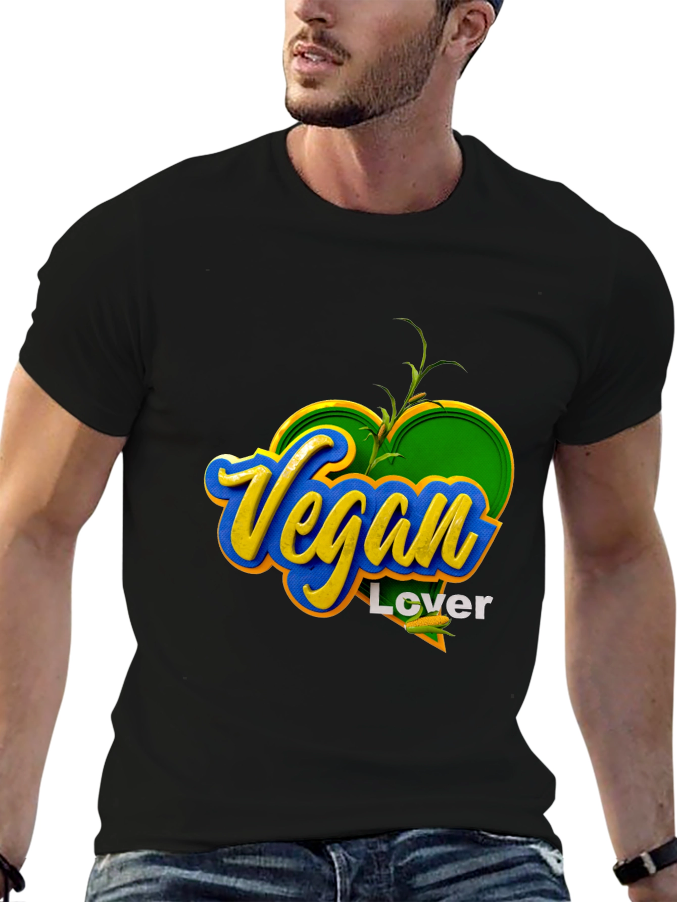 Black Vegan Lover T-Shirt view 6