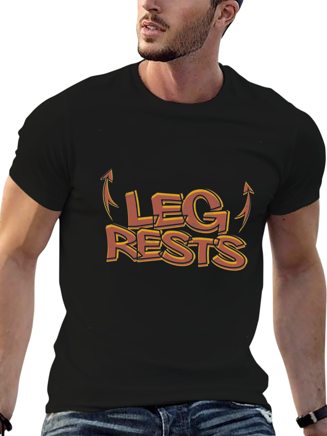 Black Leg Rests Graphic Tee - Funny Humor T-Shirt view 6