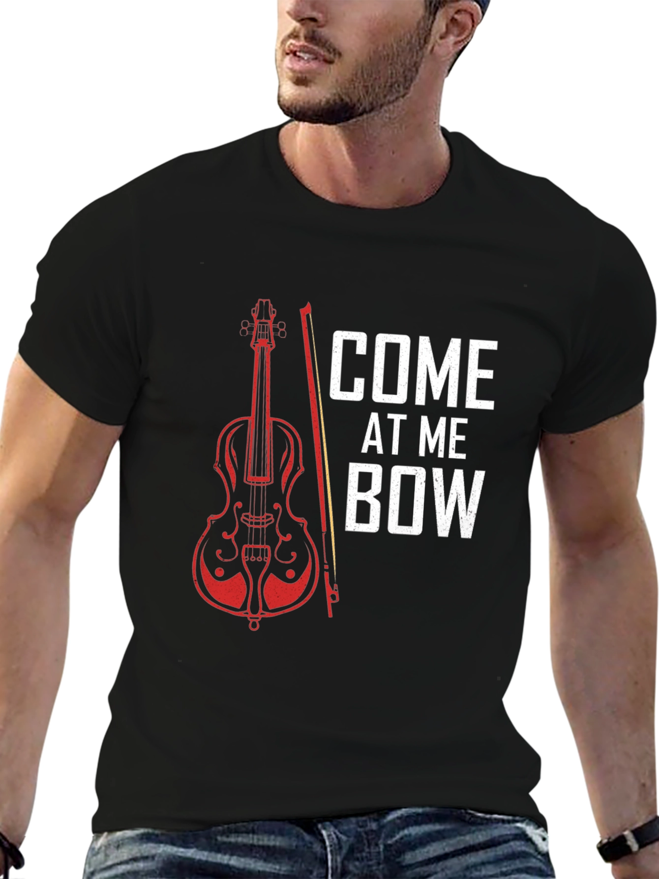 Black Come At Me Bow T-Shirt - Musician Gift view 6