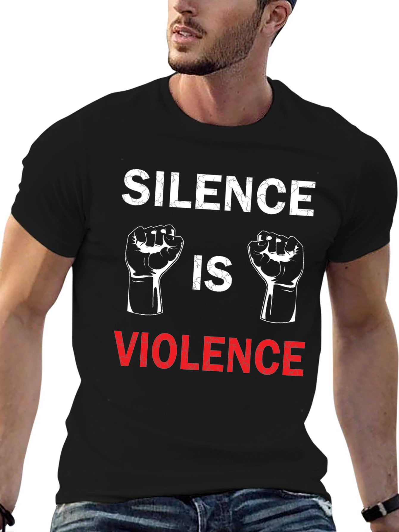 Black Silence is Violence Graphic T-Shirt view 6