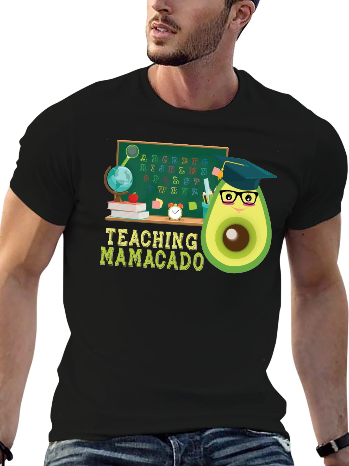 Black Teaching Mamacado T-Shirt view 6
