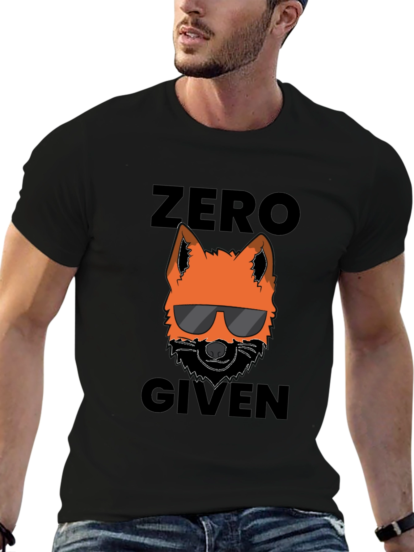 Black Zero Fox Given T-Shirt - Cool Graphic Tee view 6