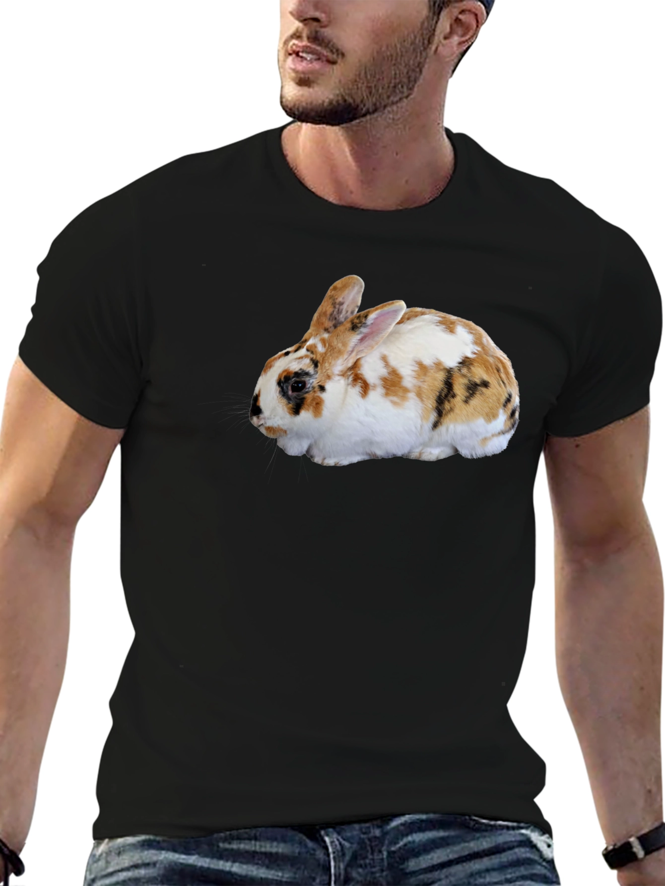 Black Rabbit Graphic Tee - Cute Pet T-Shirt view 6
