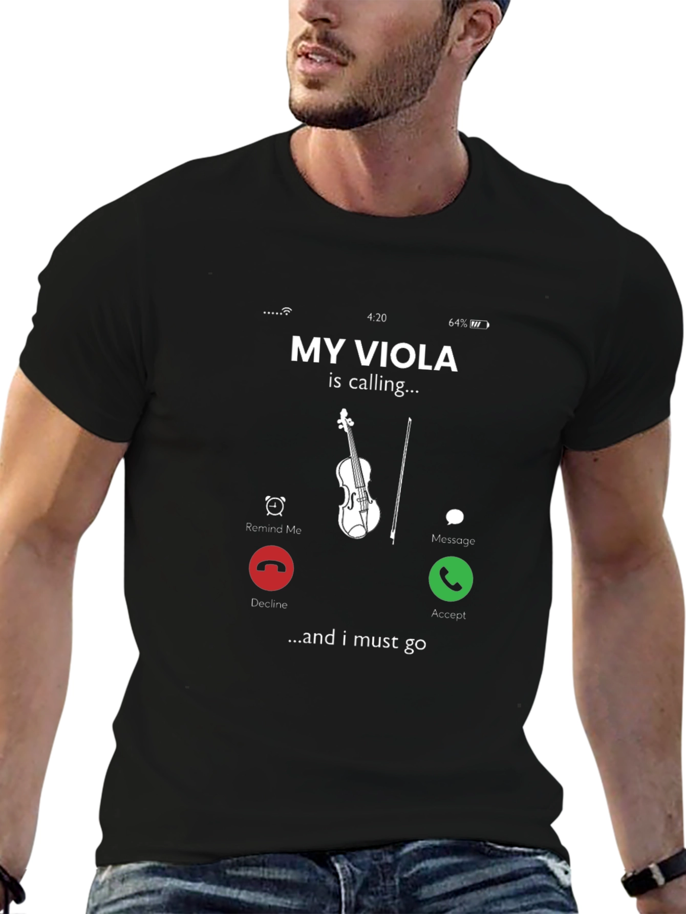 Black My Viola Is Calling T-Shirt view 6