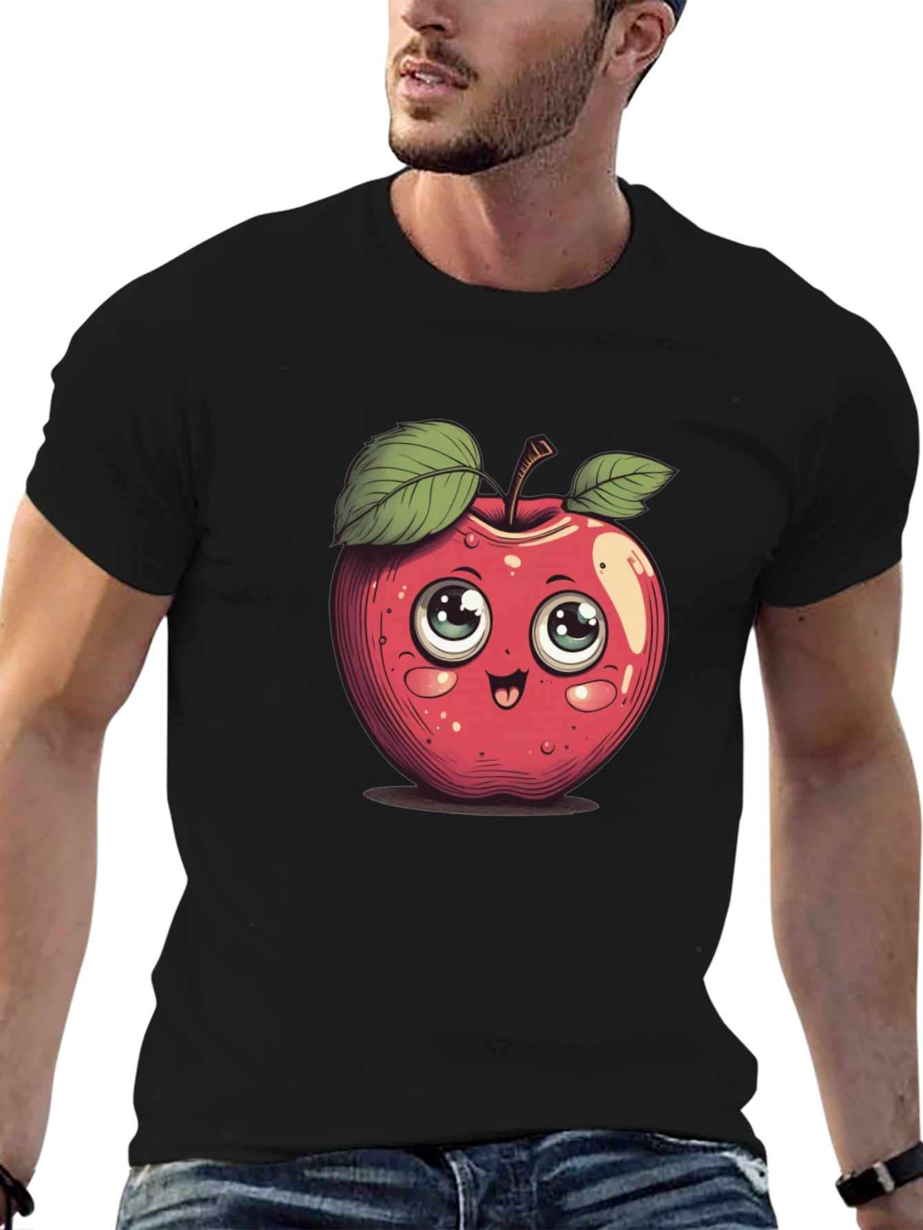 Cute Cartoon Apple Graphic Tee - 6