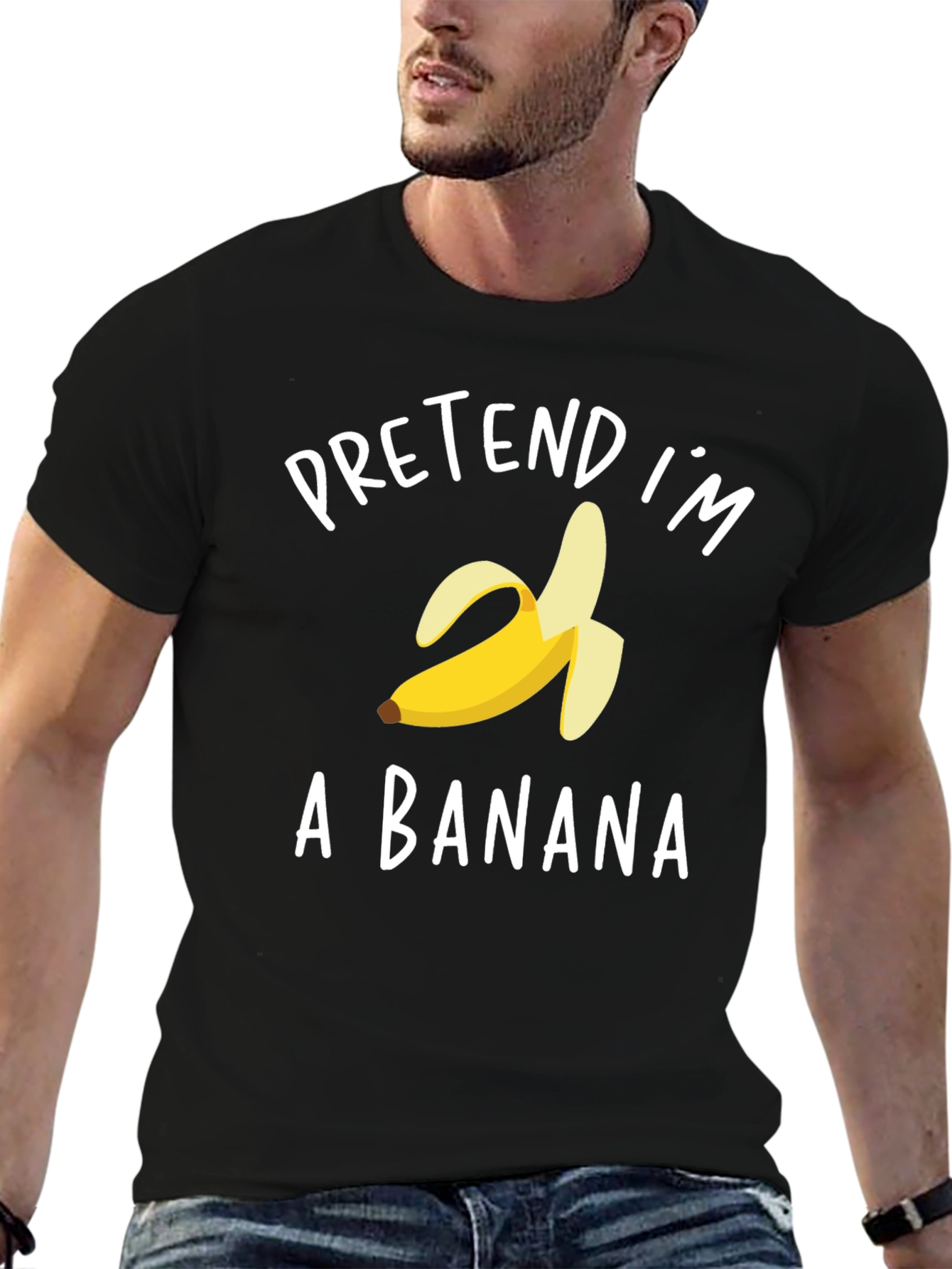 Black Pretend I'm a Banana Graphic T-Shirt view 6