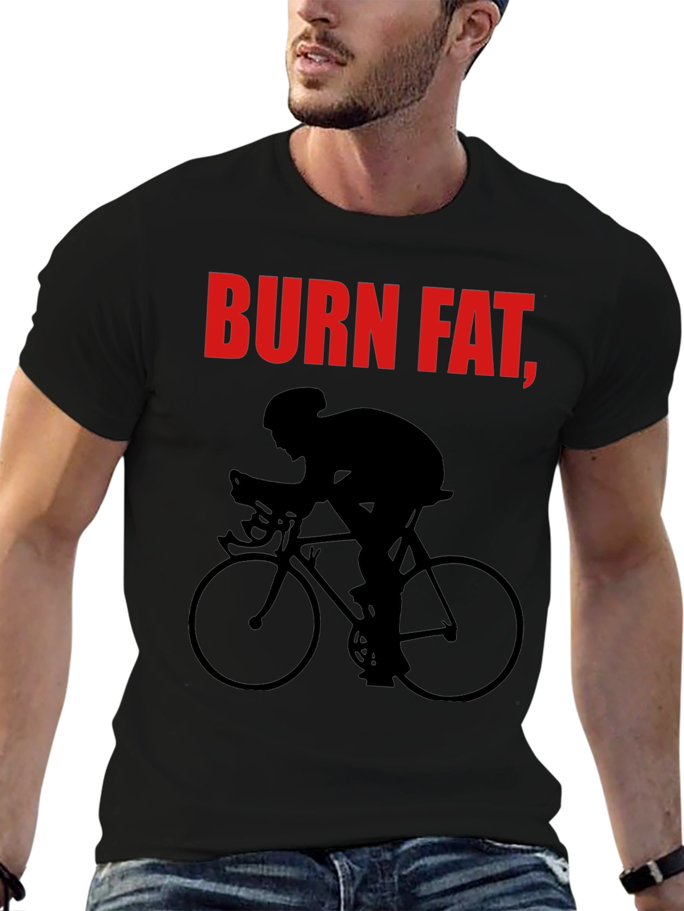 Black Burn Fat, Cycle T-Shirt - Black view 6