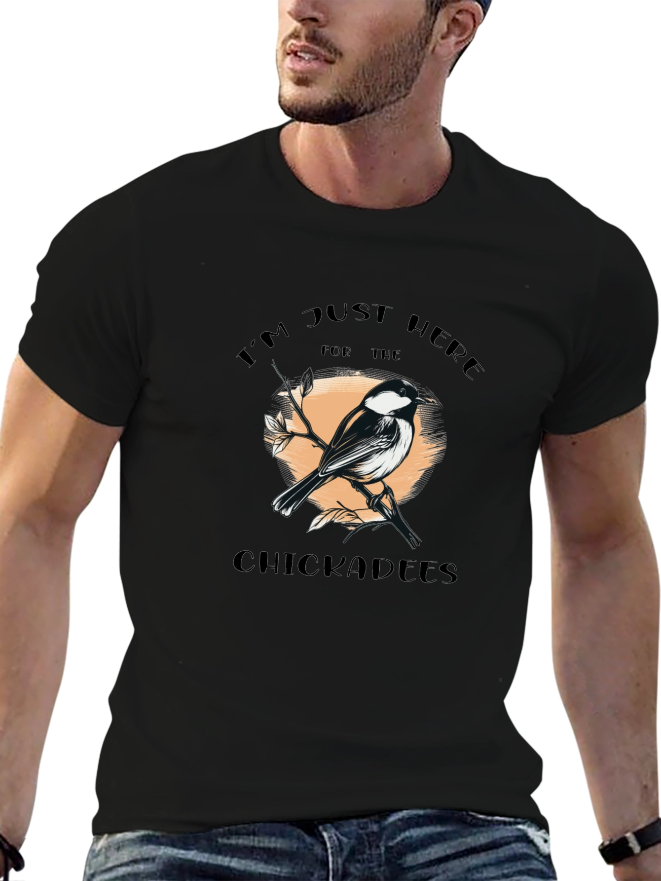 Black Chickadees Graphic T-Shirt - Bird Lover Tee view 6