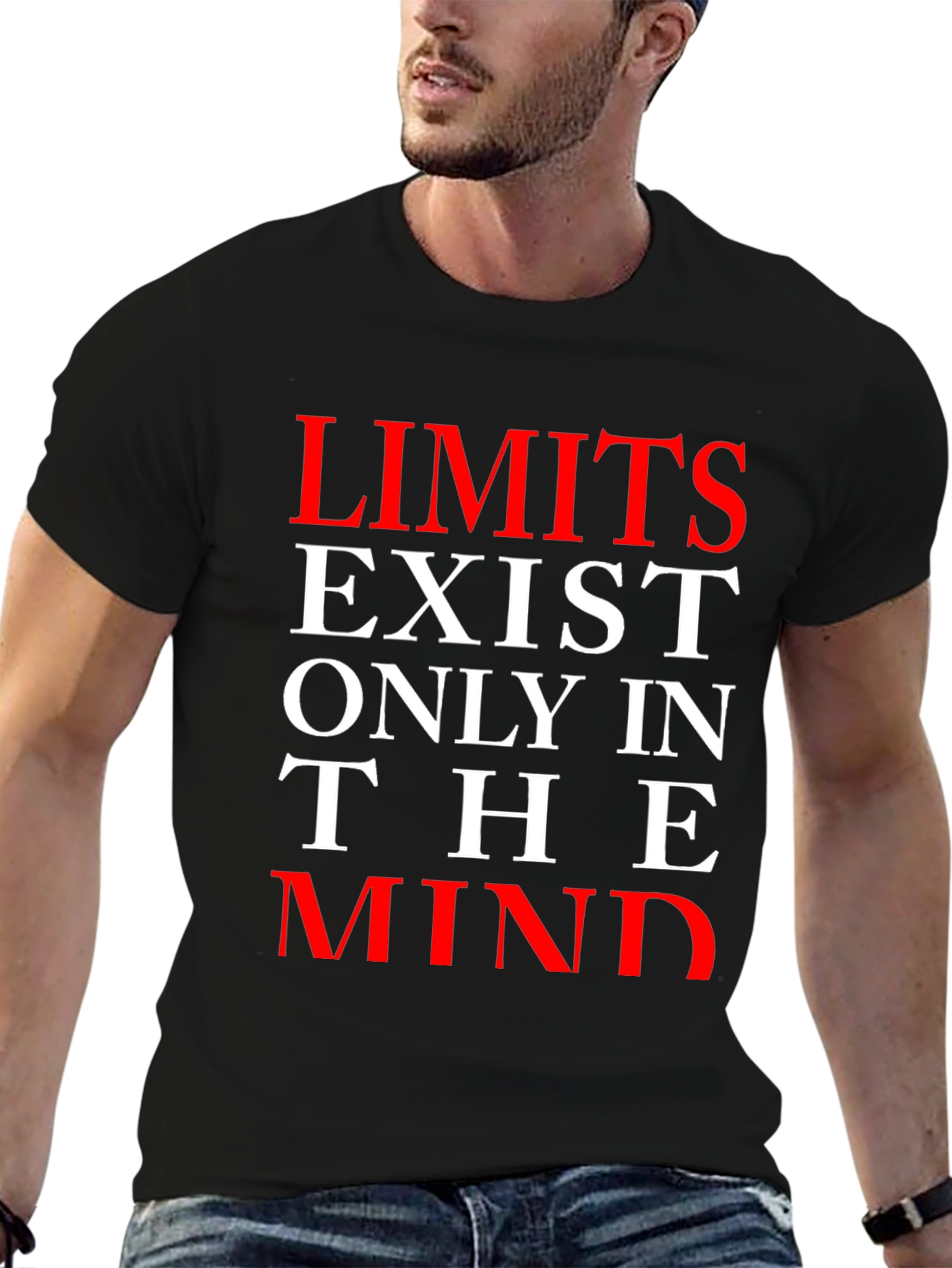 Black Limits Exist Only In The Mind Graphic T-Shirt view 6