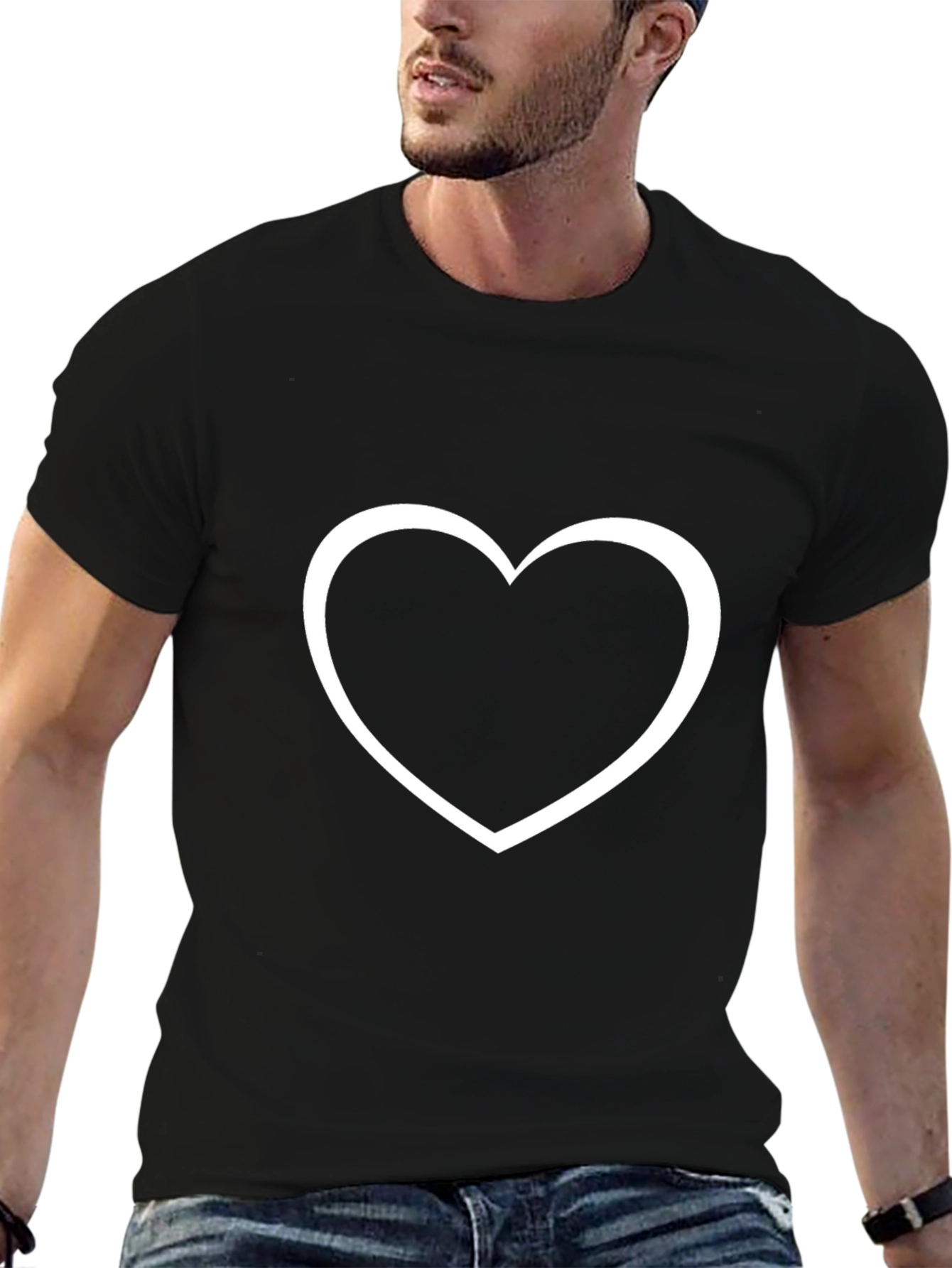 Black Heart Graphic Tee - Mens Black T-Shirt view 6