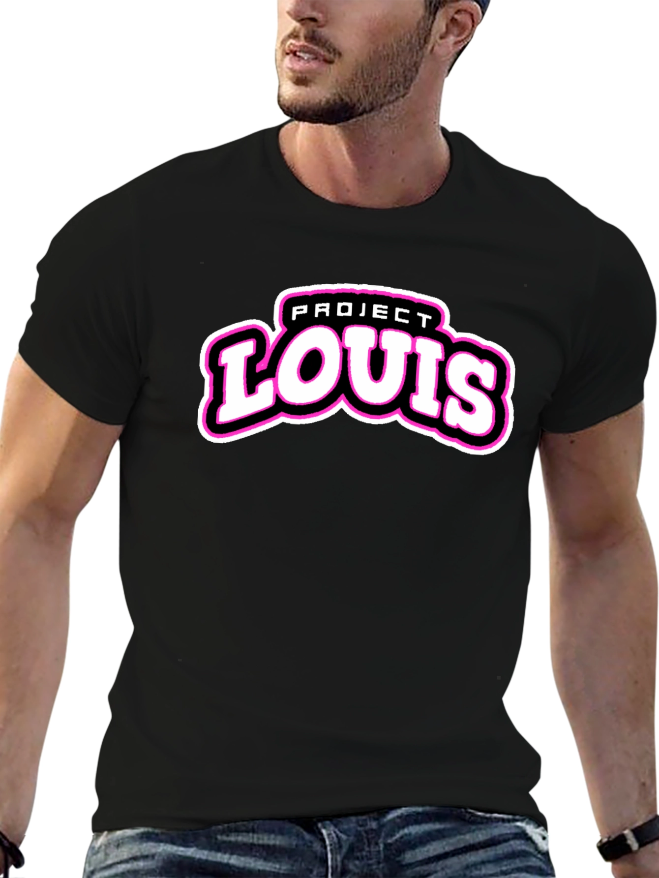Black Project Louis Black T-Shirt | Cool Graphic Tee view 6