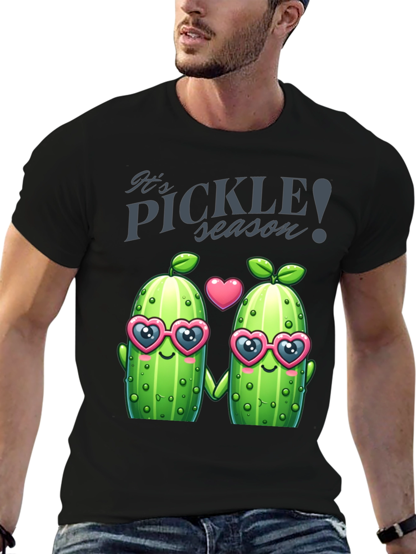 Black Pickle Season T-Shirt - Funny Cute Pickle Lover Tee view 6