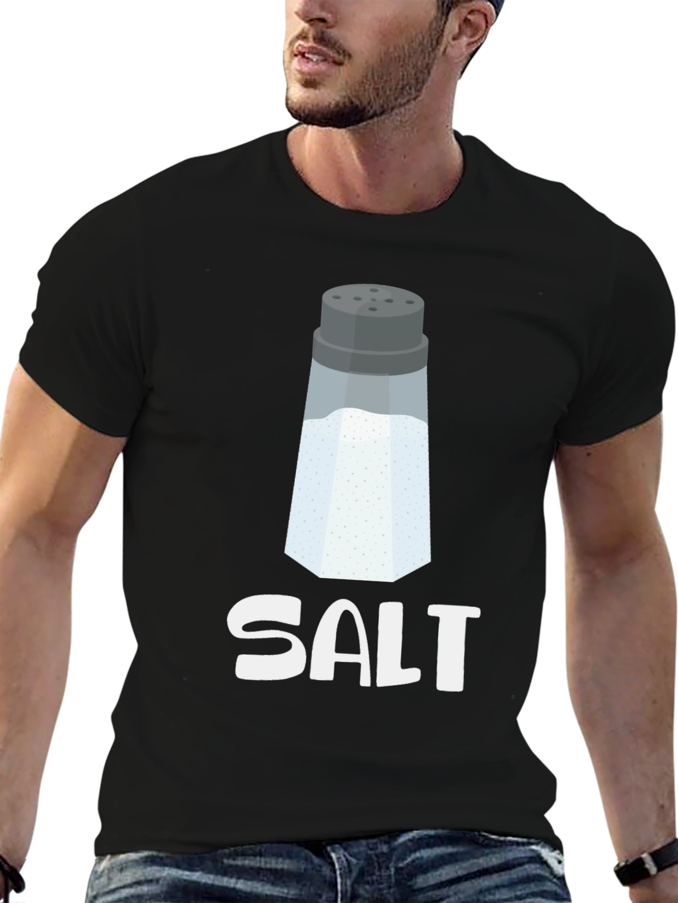 Black Novelty Salt Shaker Graphic Tee - Black view 6