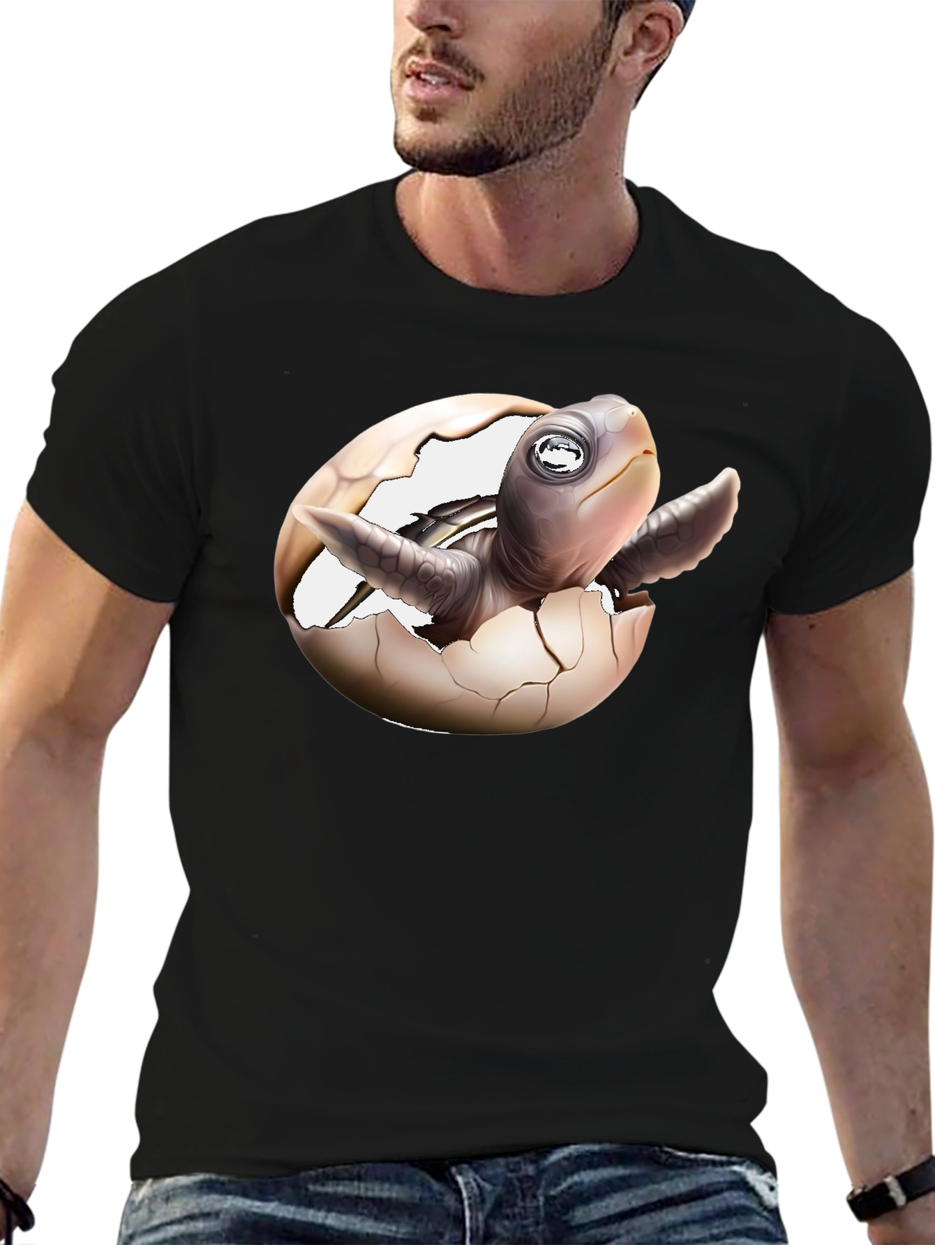 Black Turtle Hatchling T-Shirt - New Life Design view 6