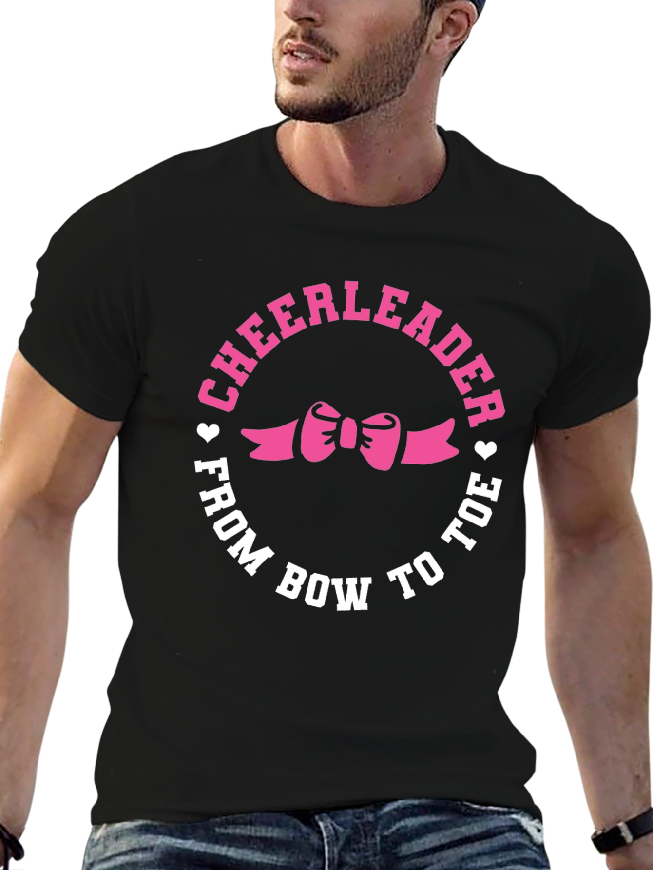 Black Cheerleader Bow to Toe Black T-Shirt view 6