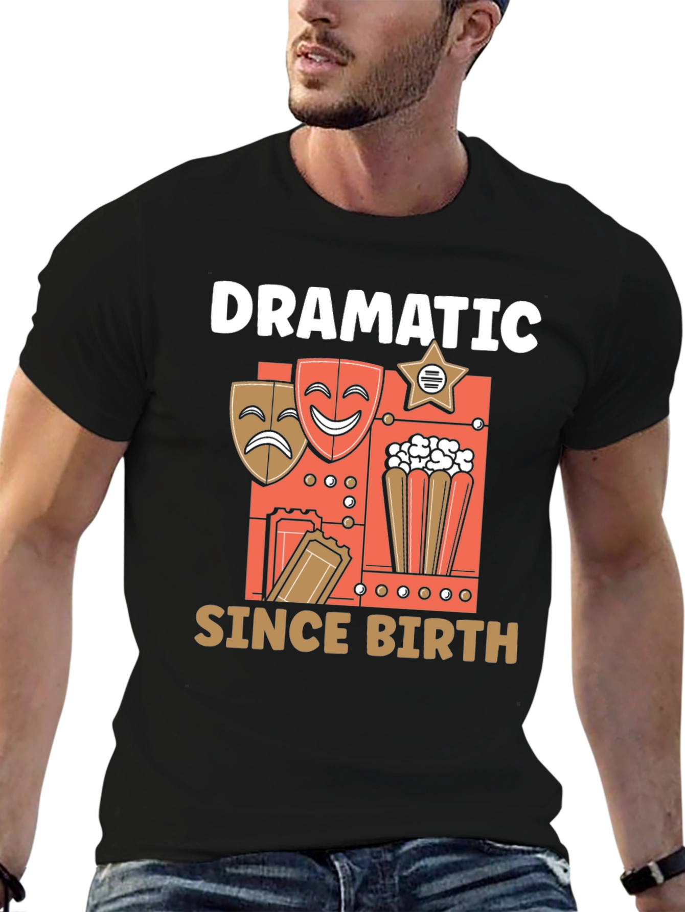 Black Dramatic Since Birth T-Shirt view 6