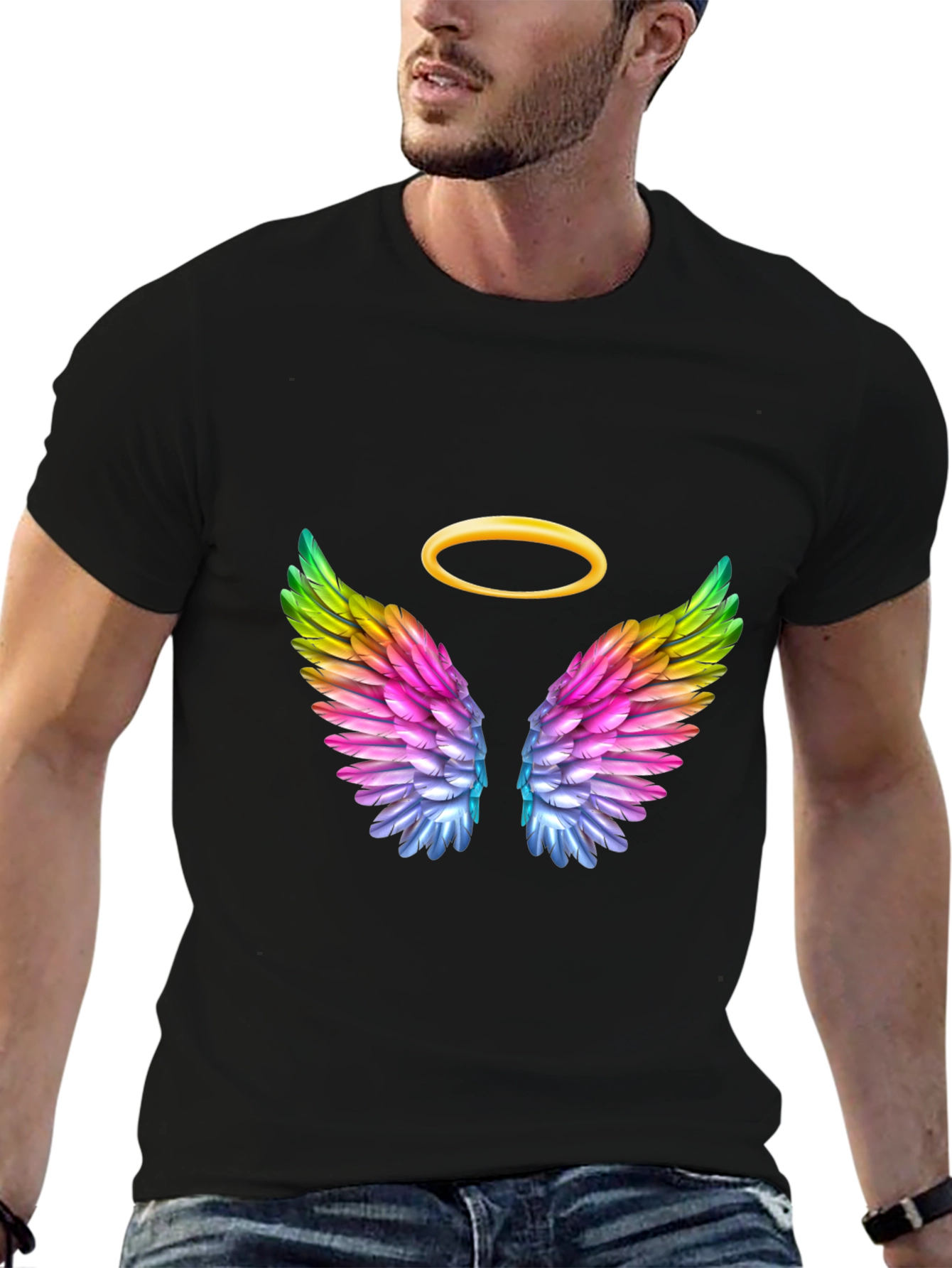 Black Angel Wings Graphic Tee view 6
