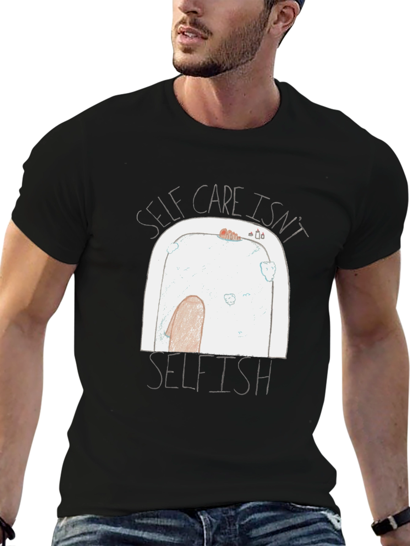 Black Self Care Isn't Selfish Graphic Tee view 6