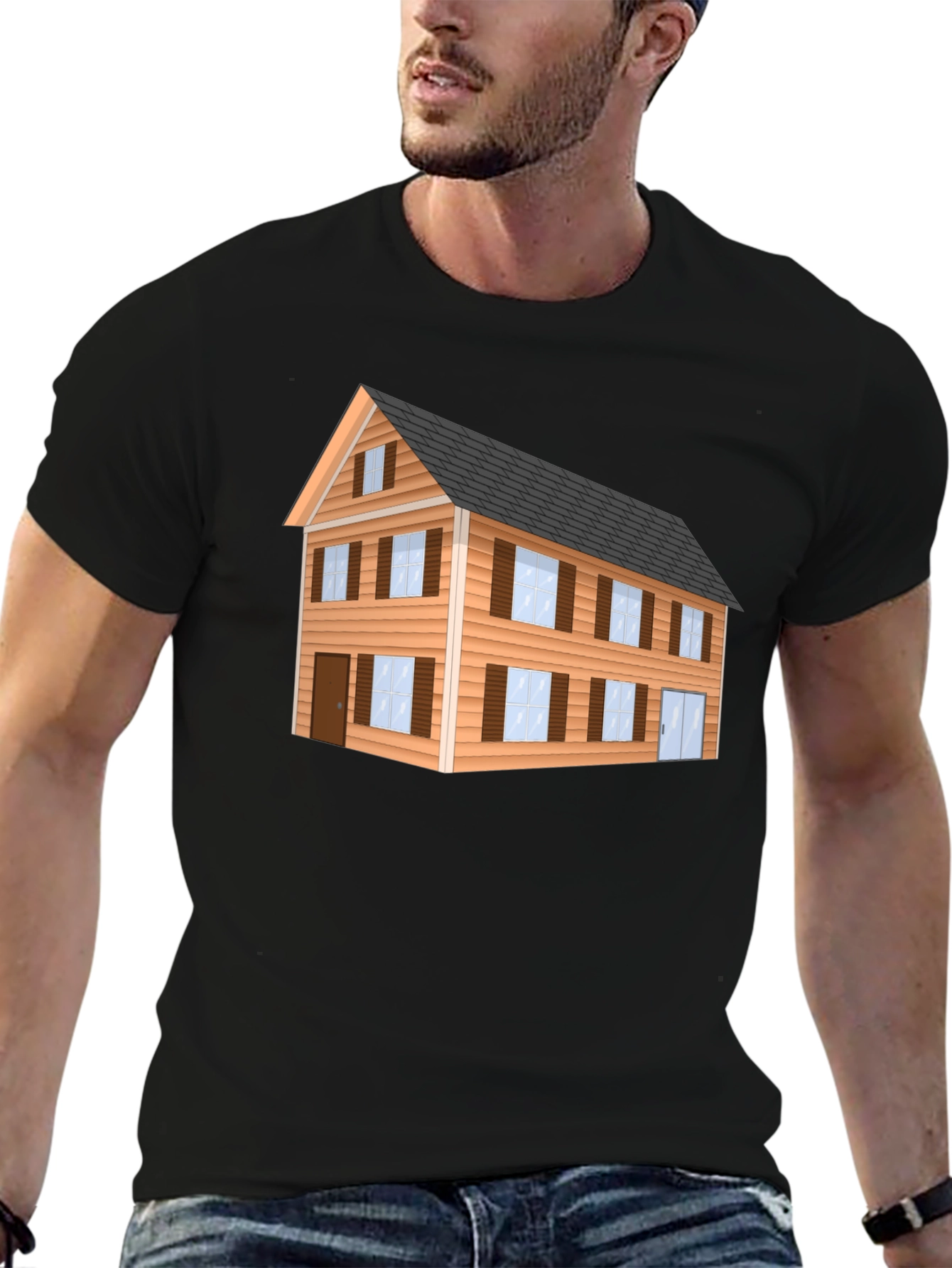Black House Graphic Black T-Shirt view 6