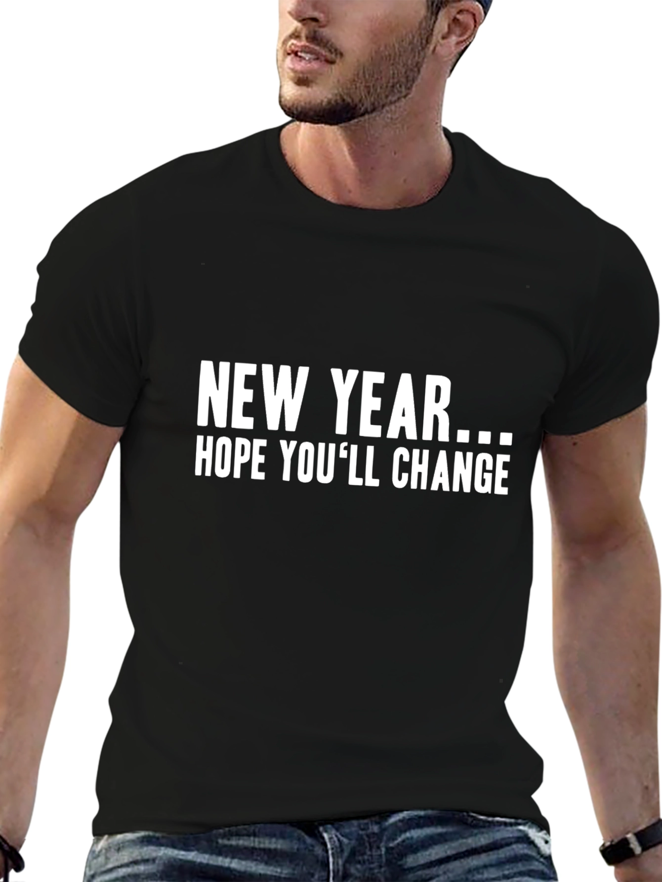 Black Funny New Year's Resolution T-Shirt - Change view 6