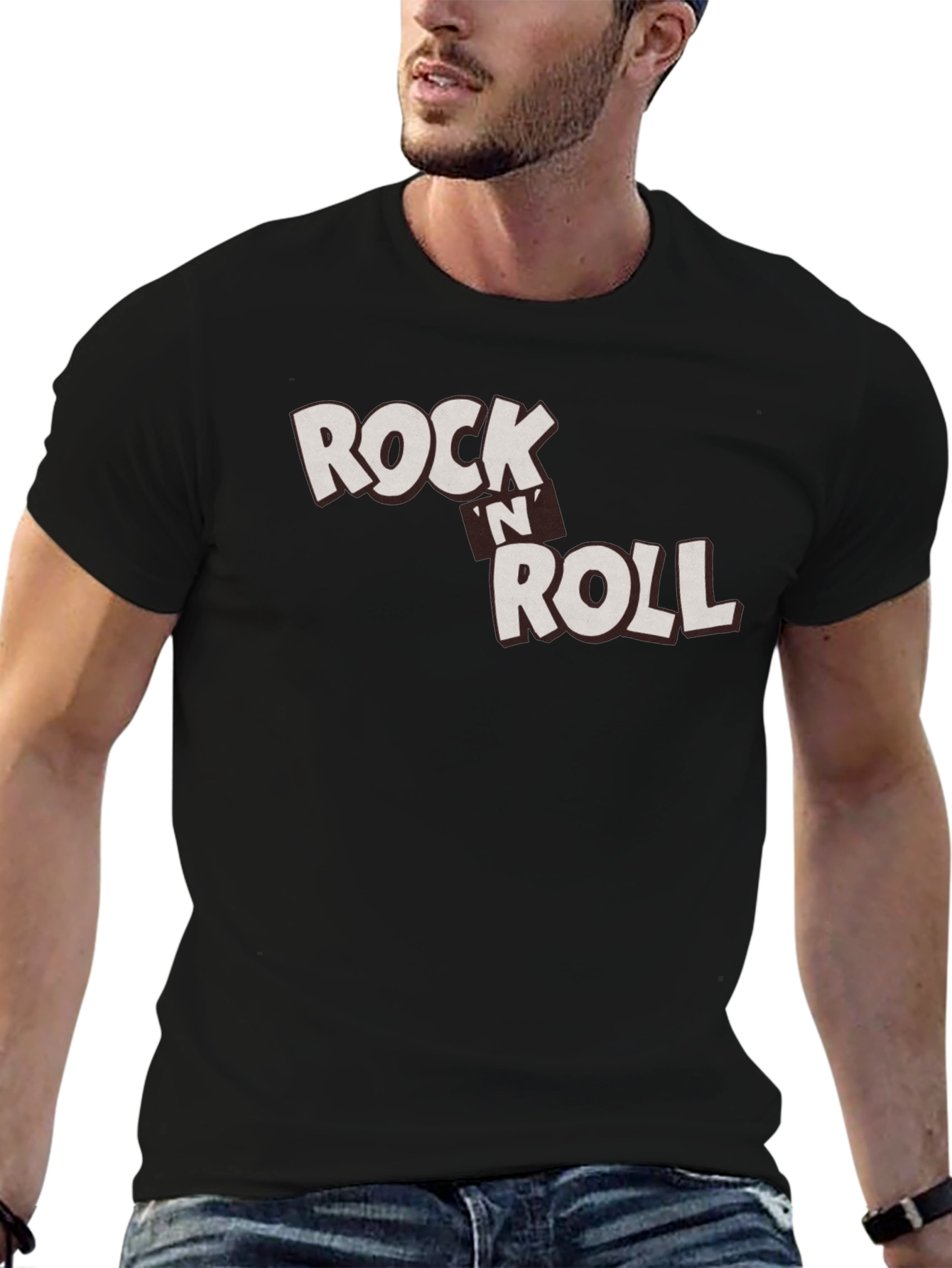 Black Rock 'n' Roll Graphic Black T-Shirt view 6
