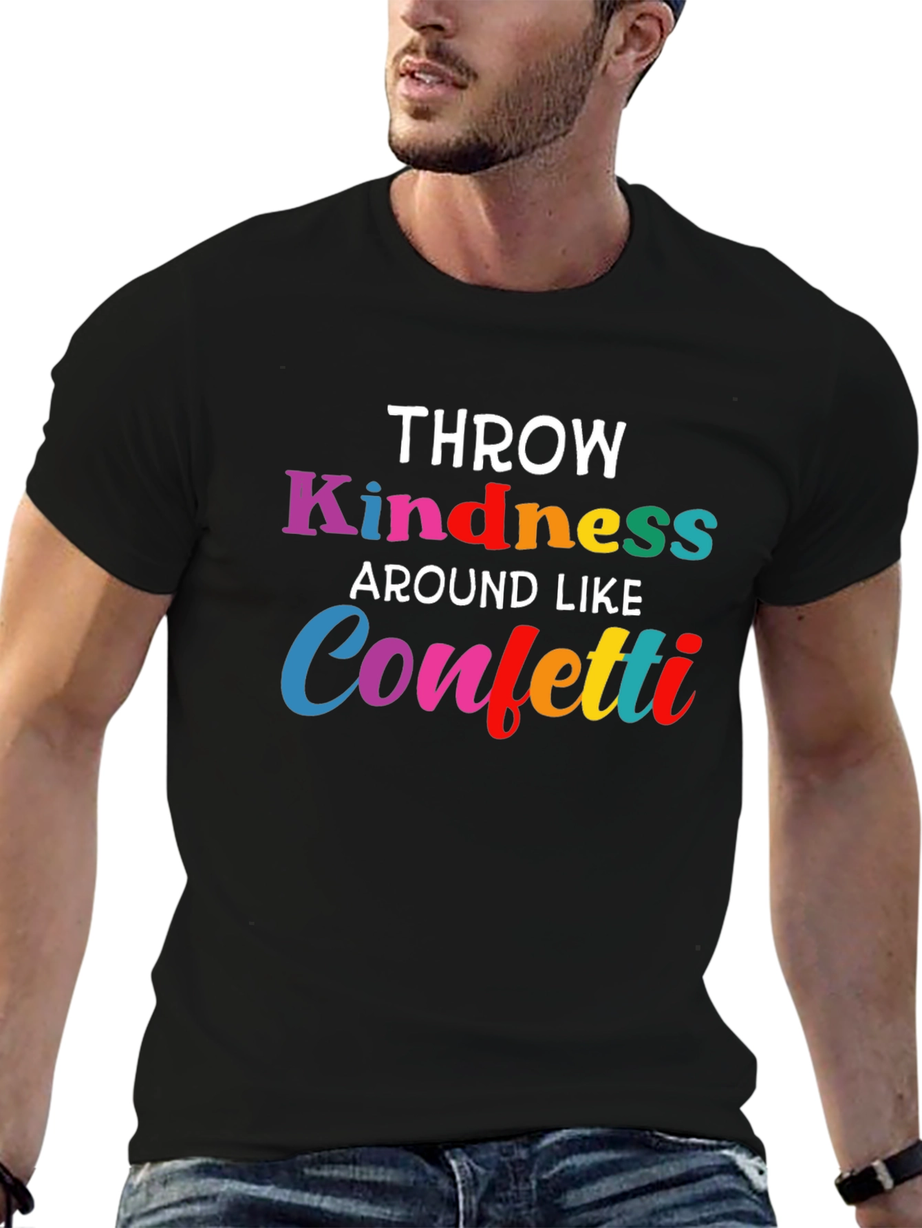 Black Throw Kindness Around Like Confetti T-Shirt view 6