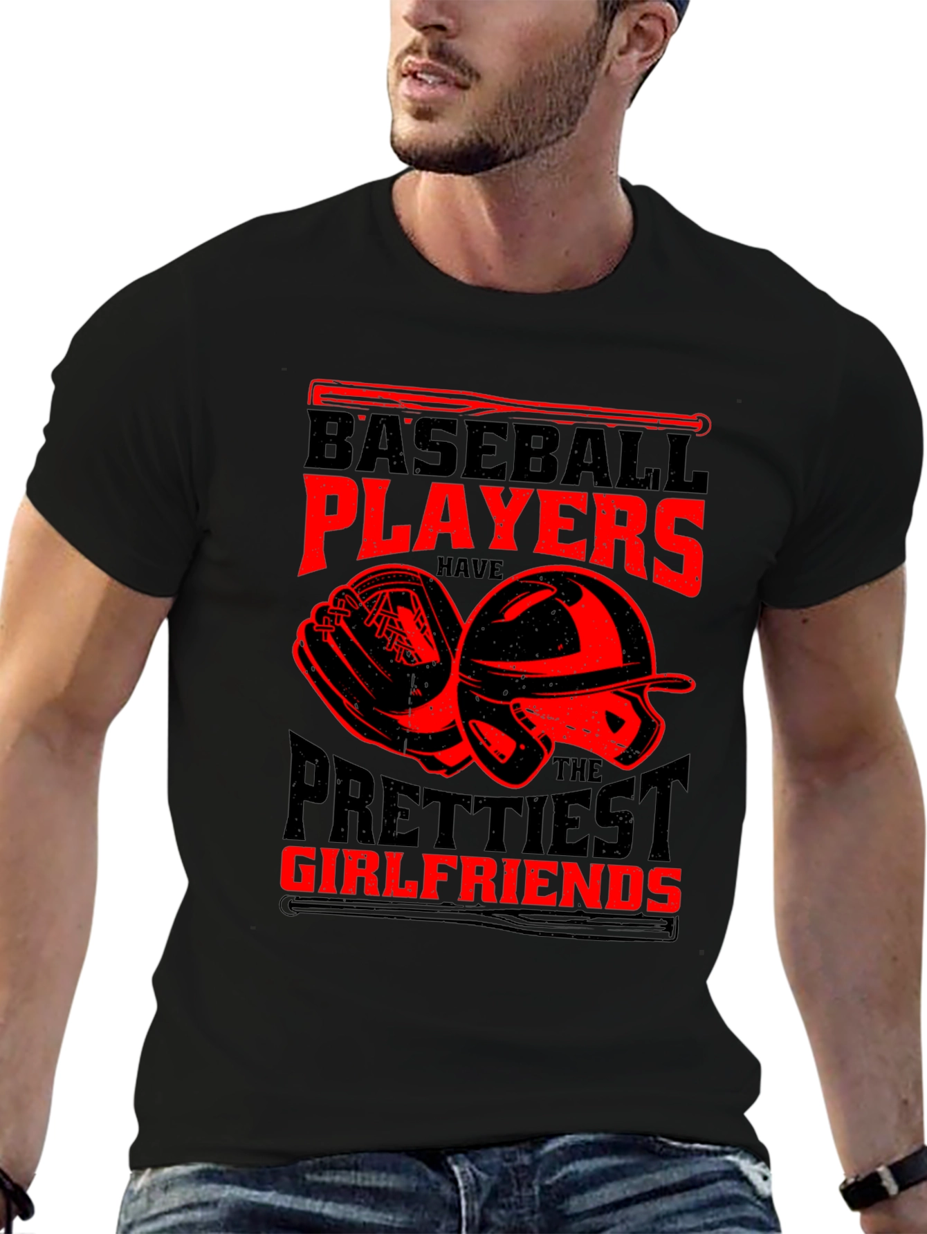 Black Baseball Player T-Shirt -  Prettiest Girlfriends view 6