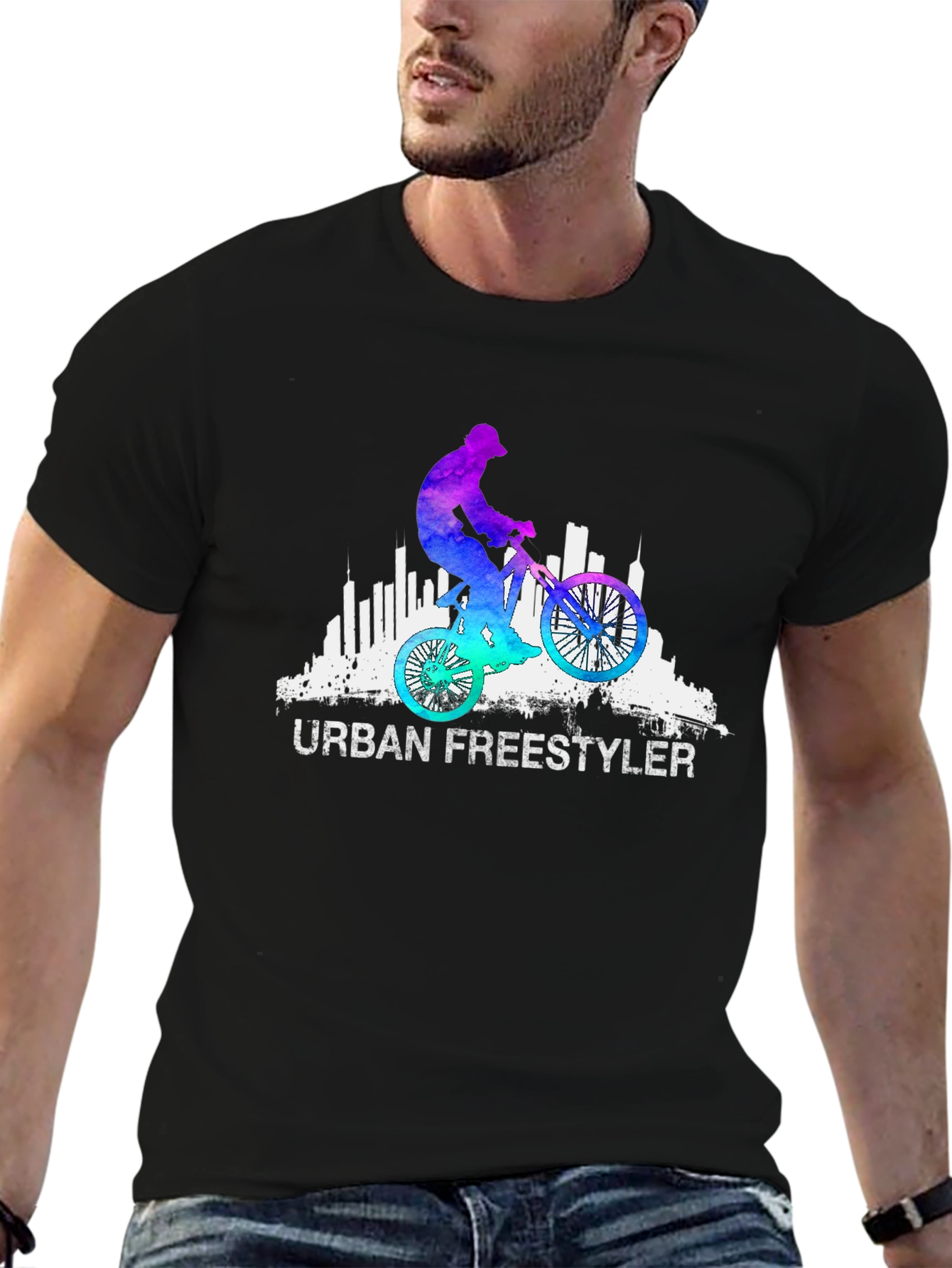 Black Urban Freestyler Graphic Tee - Black view 6