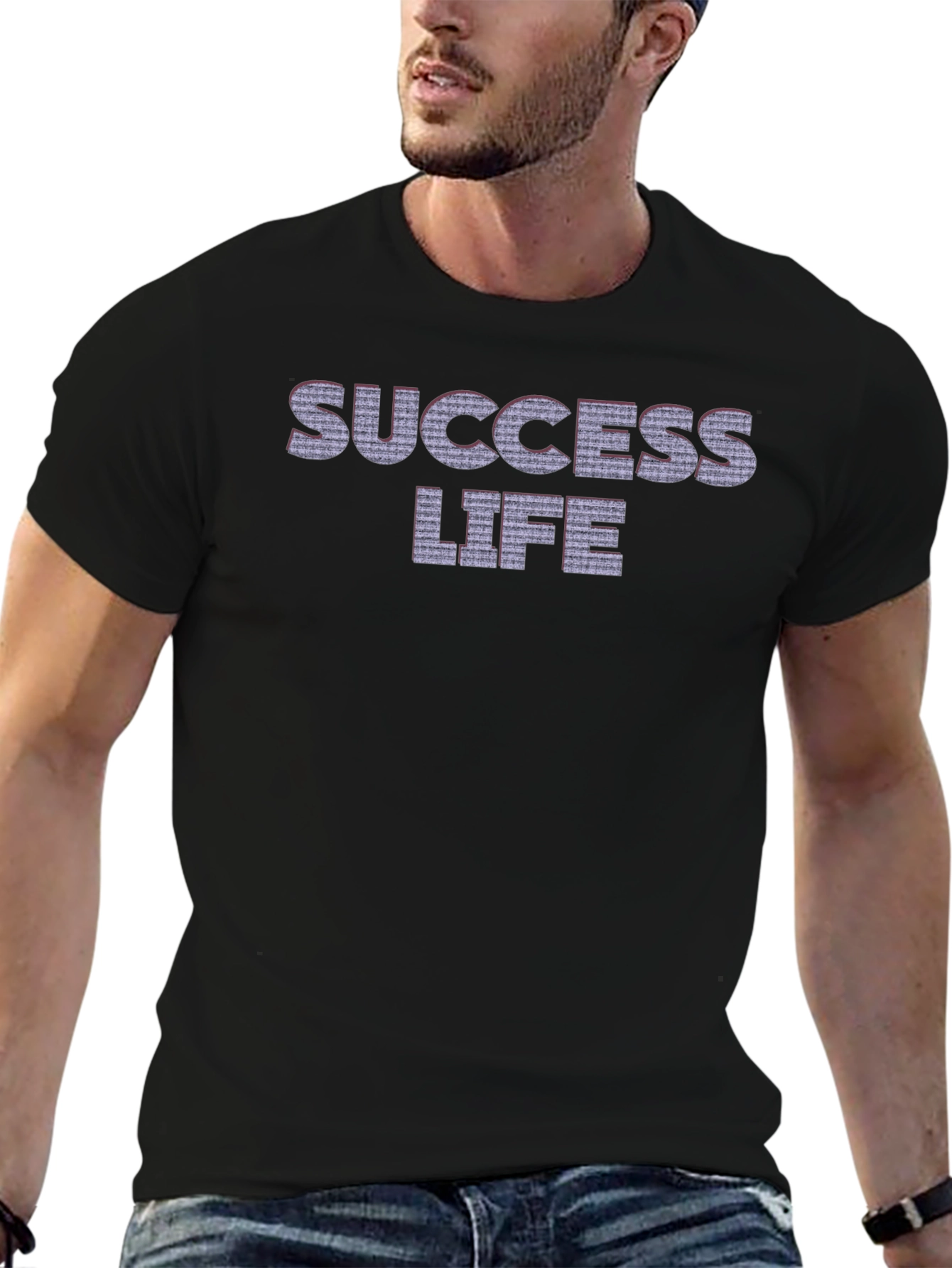 Black Success Life Graphic Tee - Black view 6