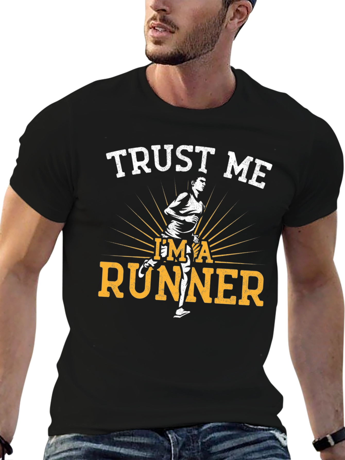 Black Trust Me I'm A Runner T-Shirt view 6