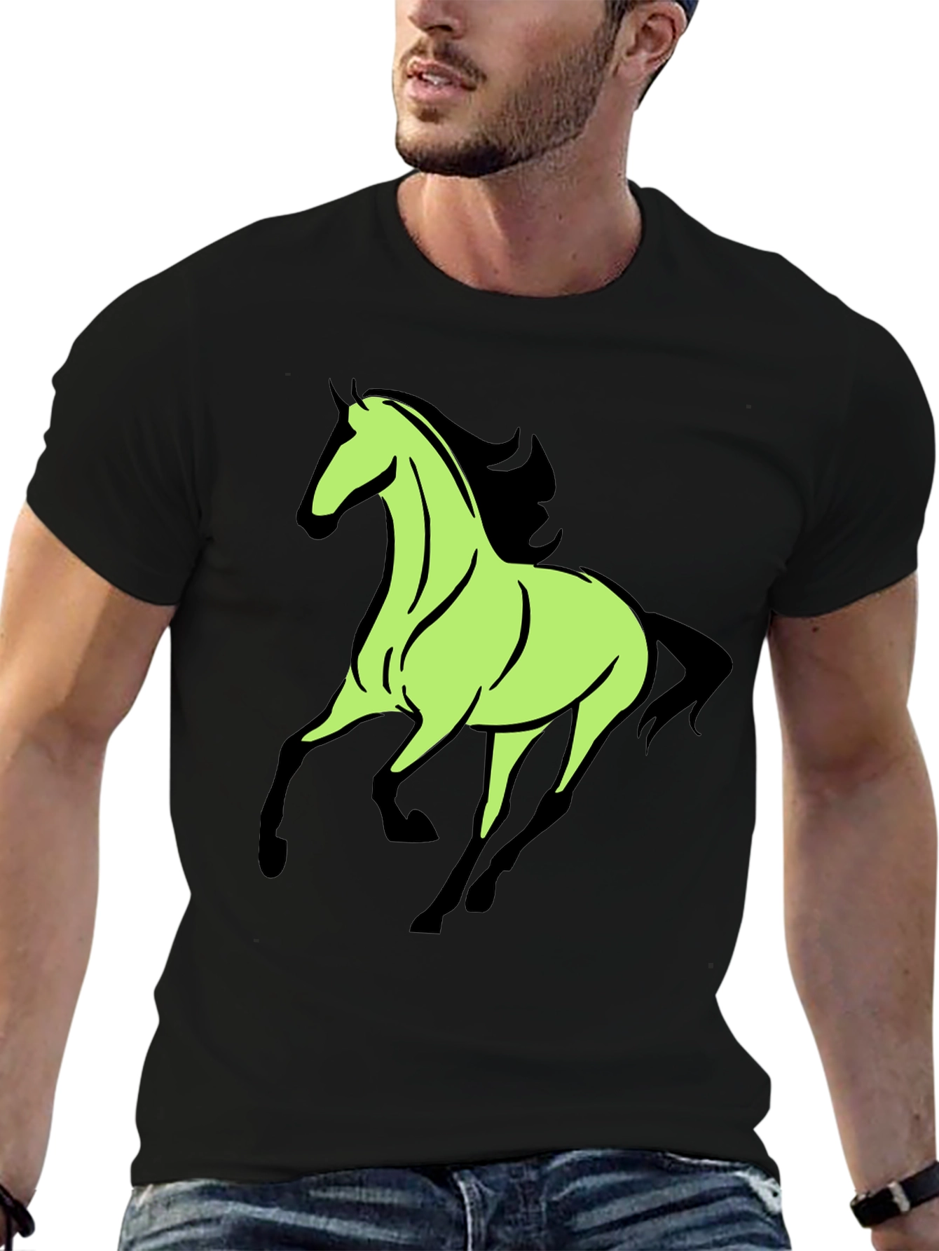 Black Horse Graphic Tee - Black view 6