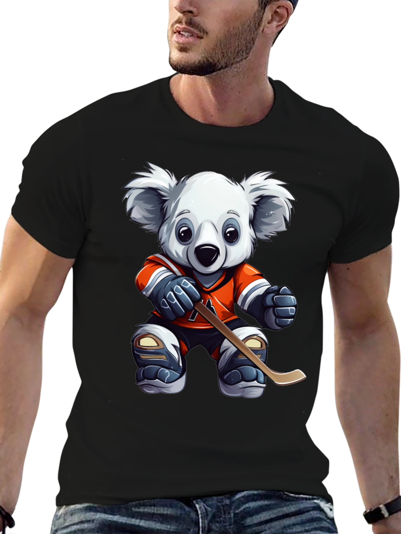 Koala Hockey Player Graphic Tee - Black - 6